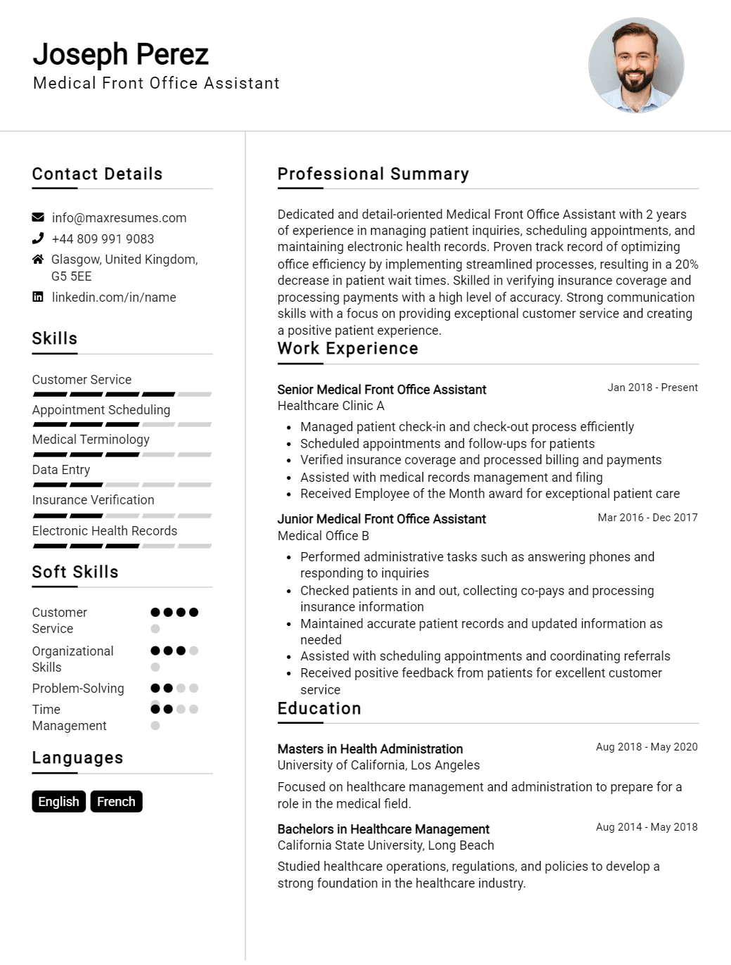 medical-front-office-assistant-resume-sample