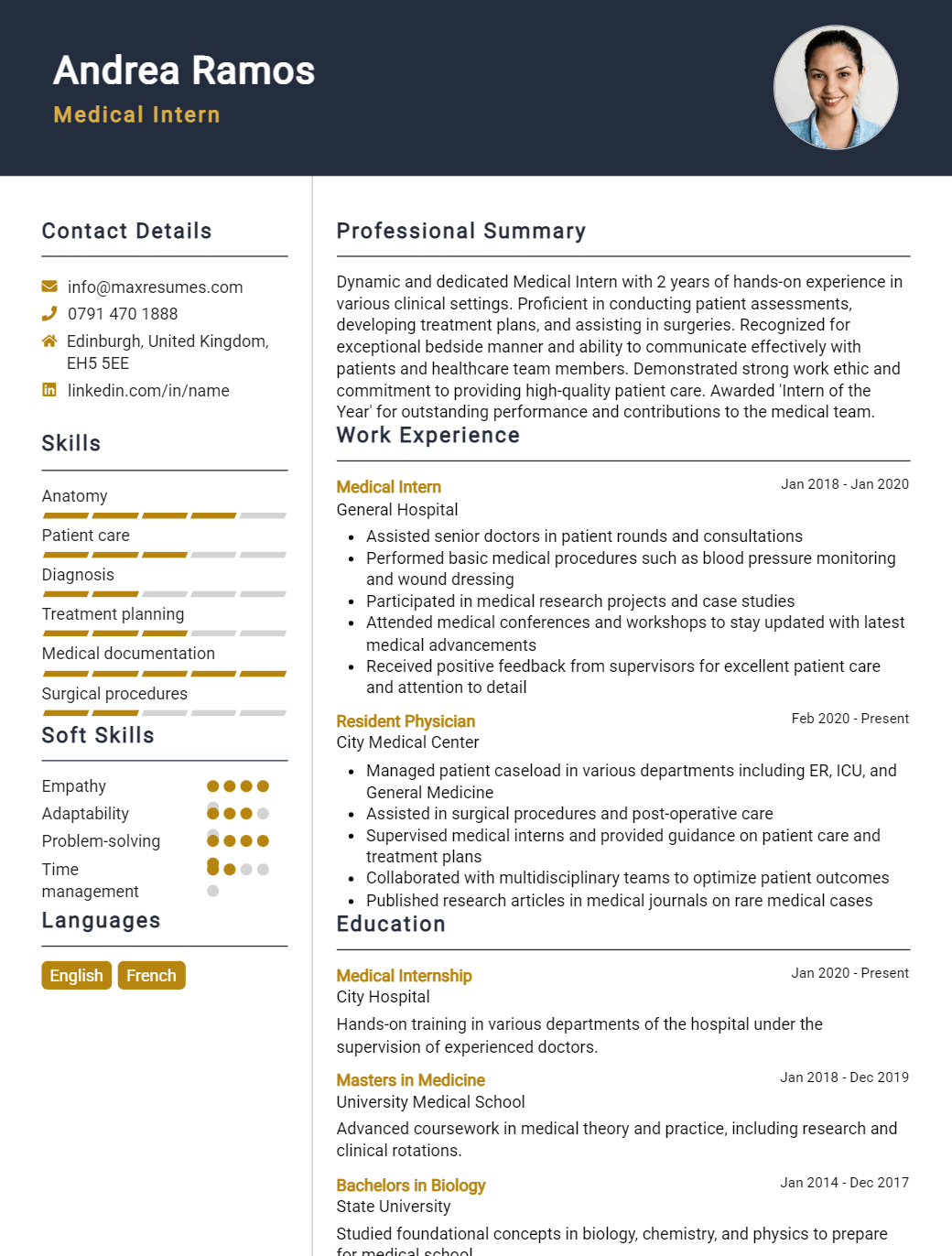 intern-resume-sample