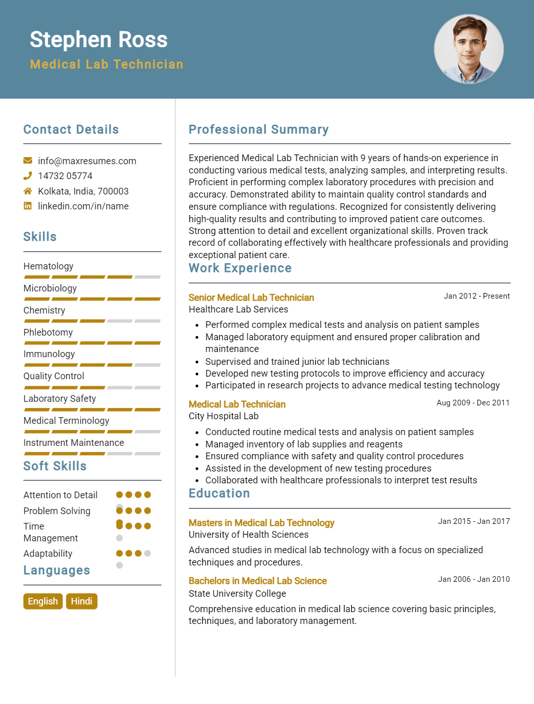lab-technician-resume-sample