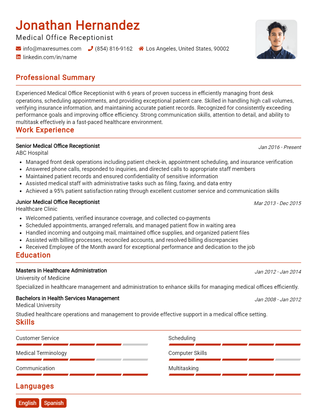 medical-office-receptionist-resume-sample