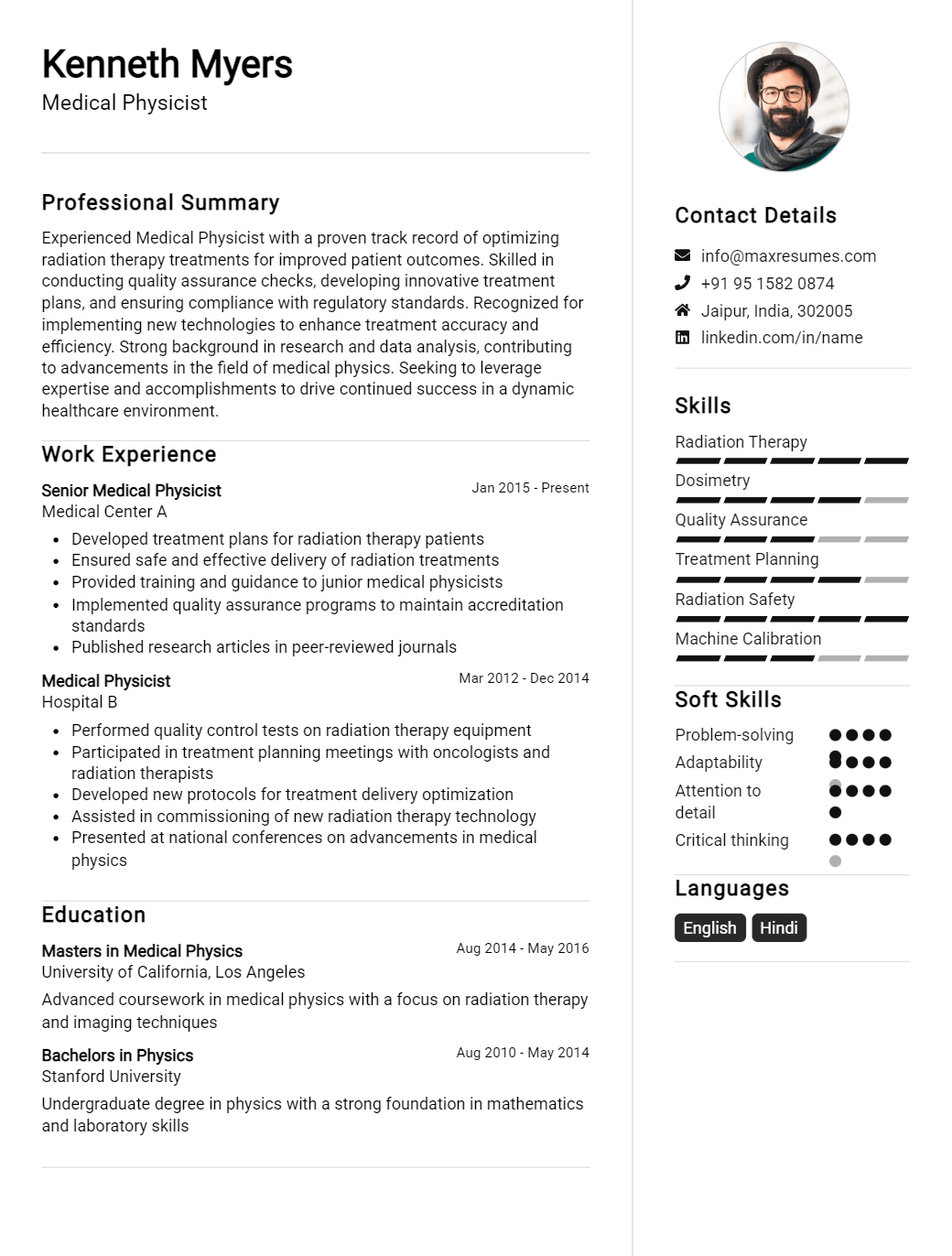 physicist-resume-sample