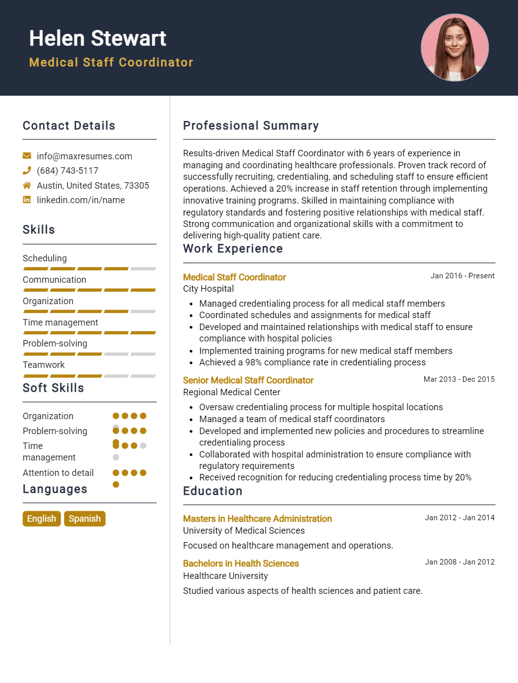 staff-coordinator-resume-sample