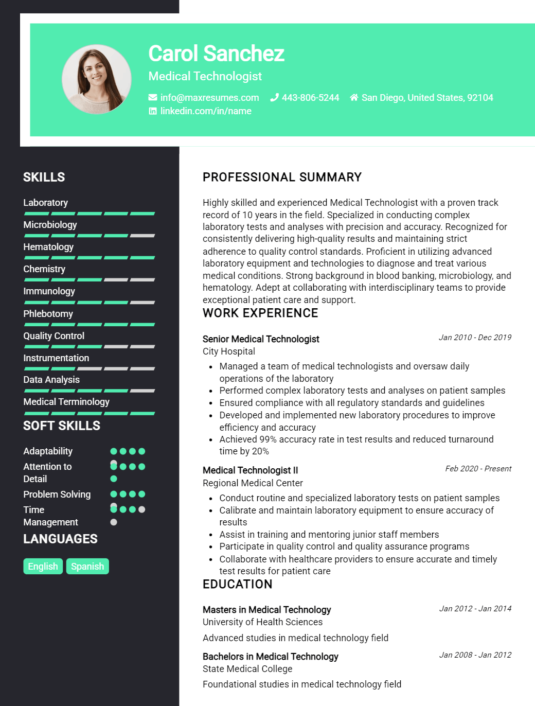 medical-technologist-resume-sample