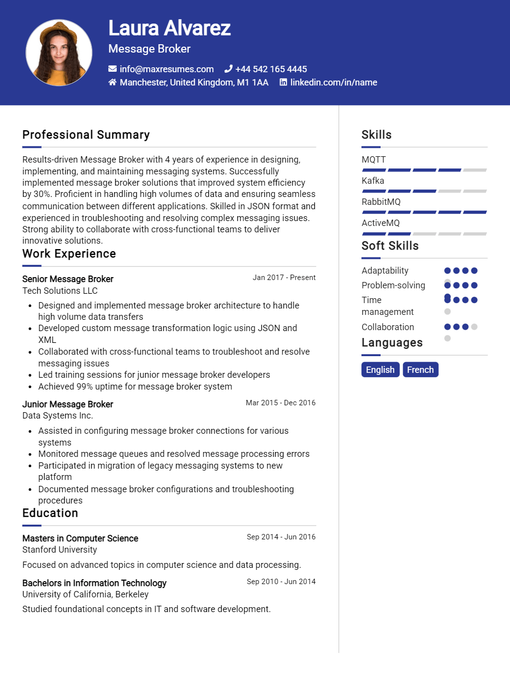 message-broker-resume-sample
