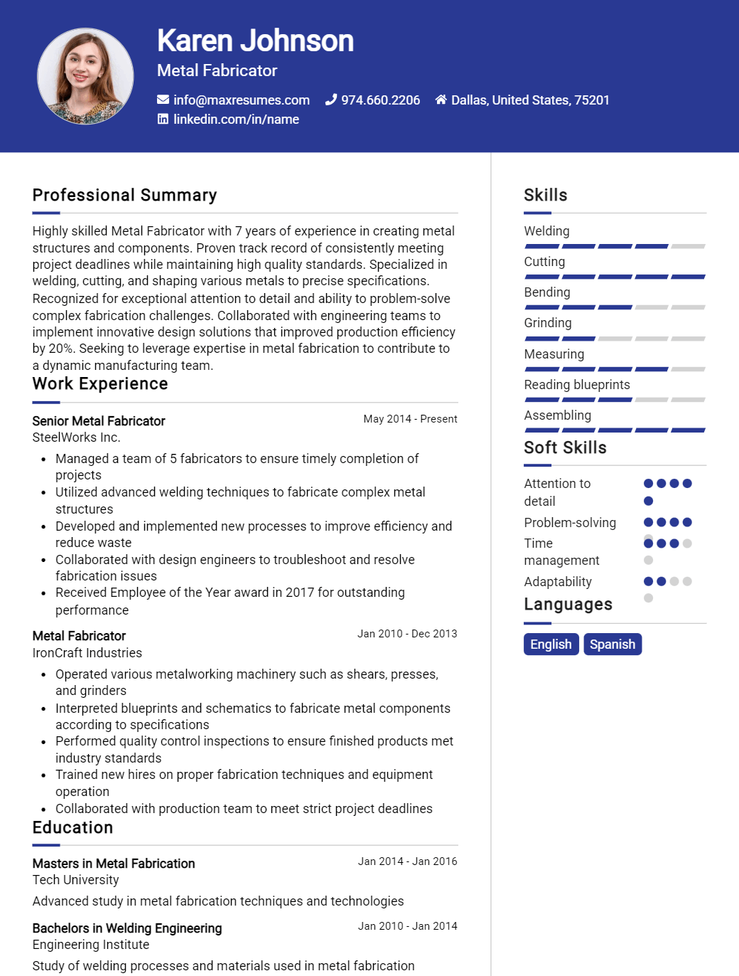 metal-fabricator-resume-sample