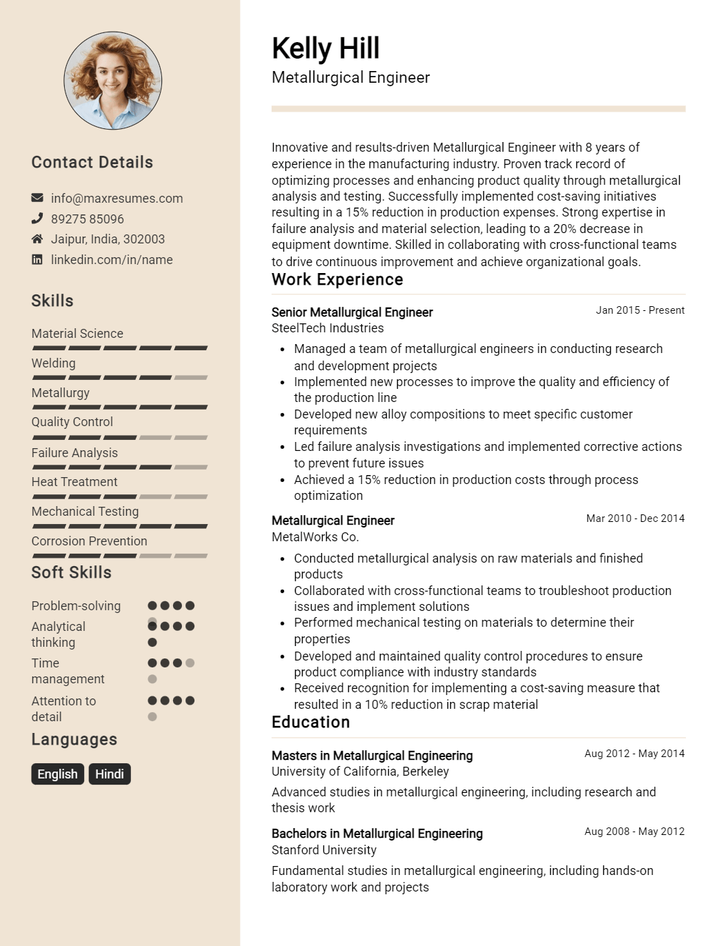 metallurgical-engineer-resume-sample