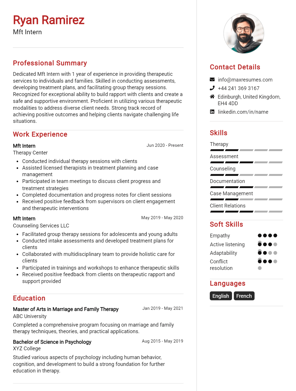 mft-intern-resume-sample