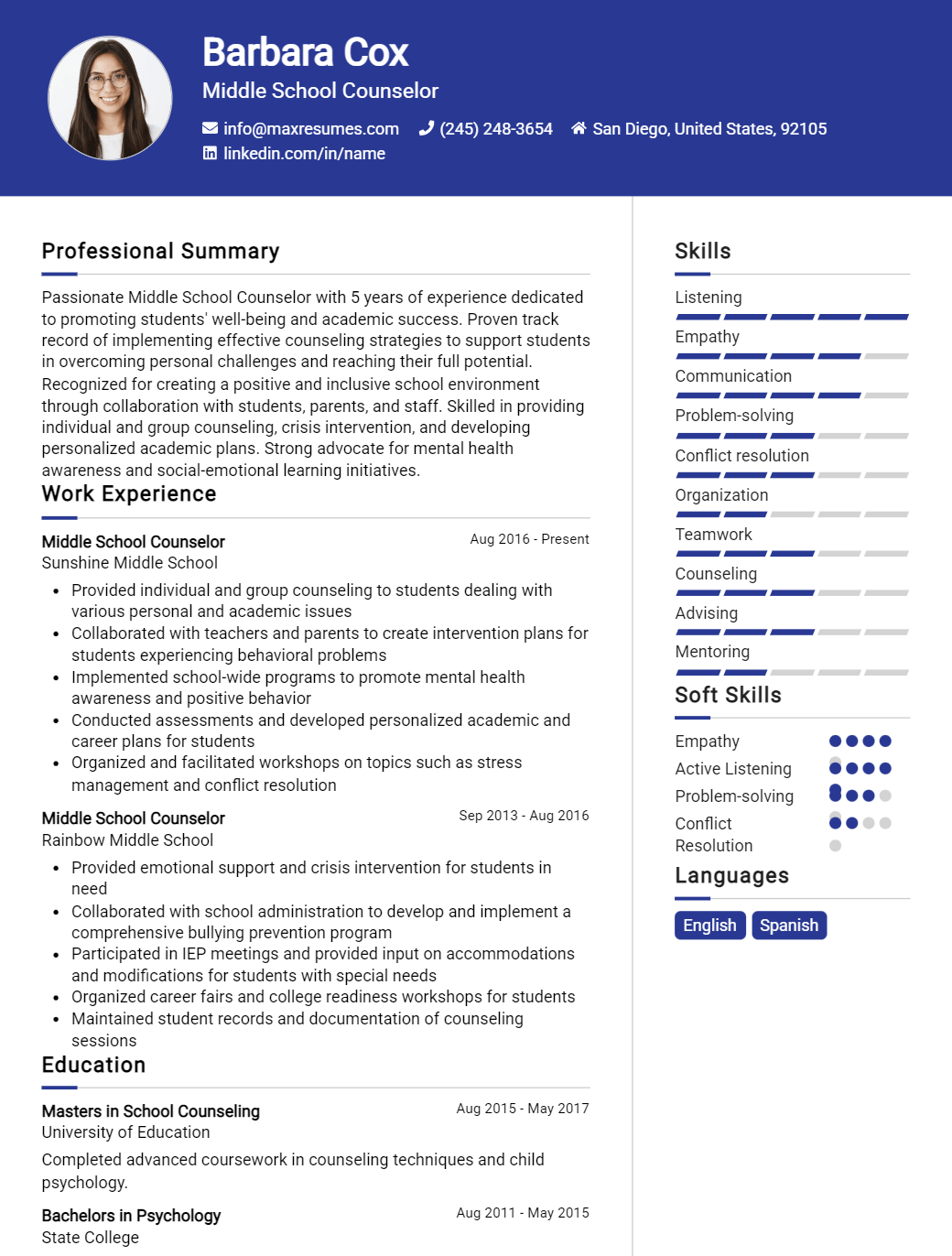 middle-school-counselor-resume-sample