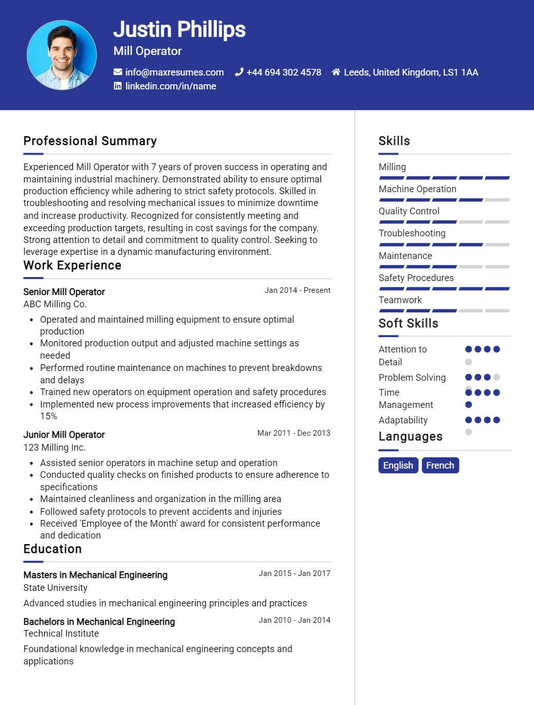 mill-operator-resume-sample