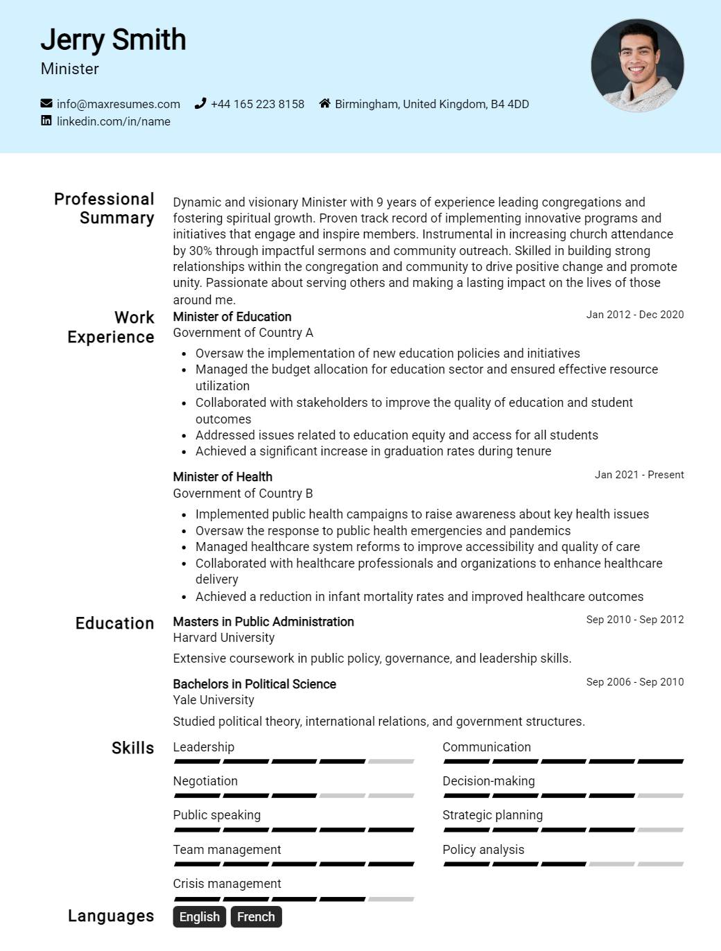 minister-resume-sample