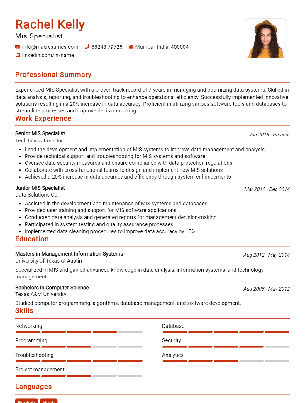 mis-specialist-resume-sample