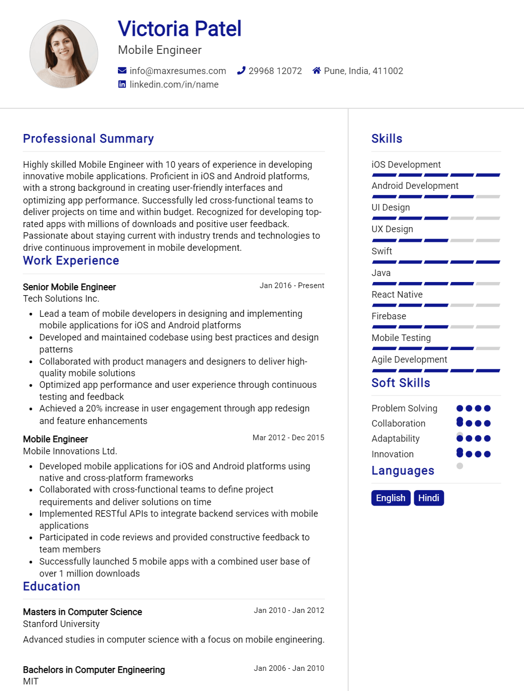 mobile-engineer-resume-sample