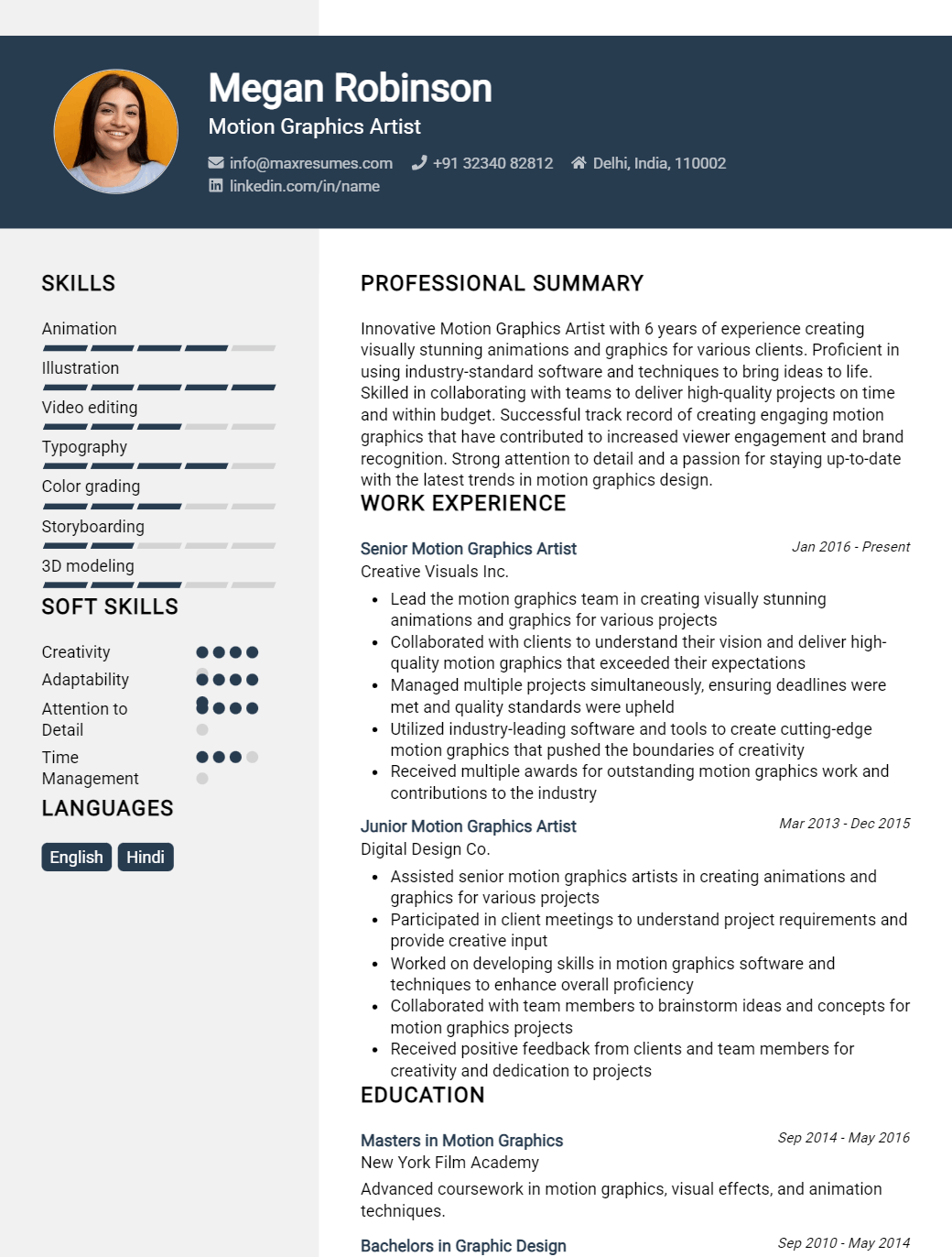 motion-graphics-artist-resume-sample