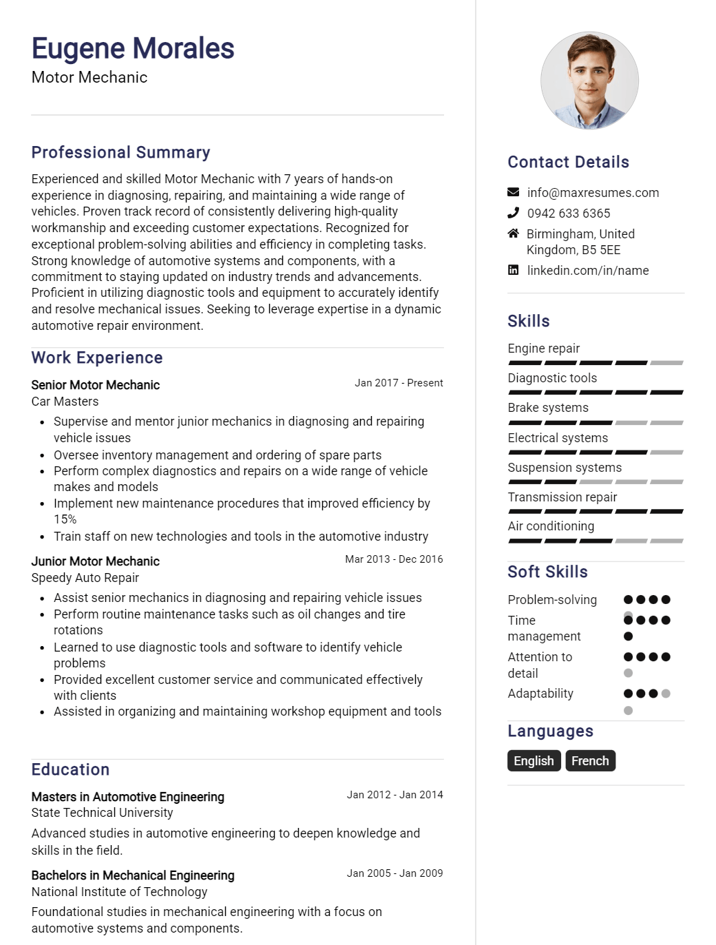 motor-mechanic-resume-sample