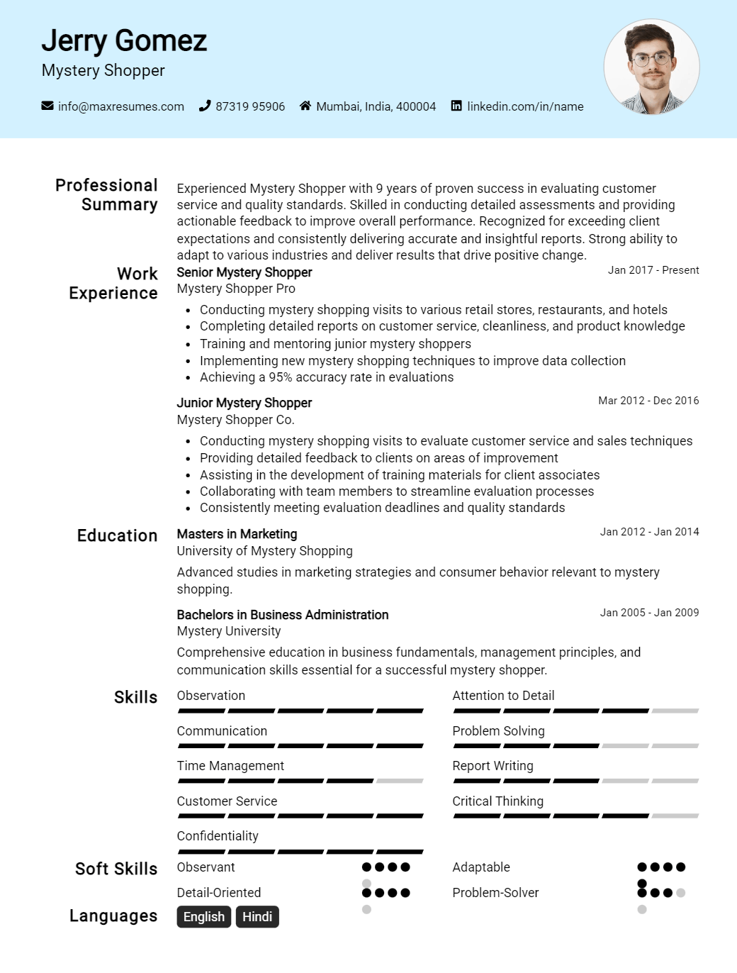 mystery-shopper-resume-sample
