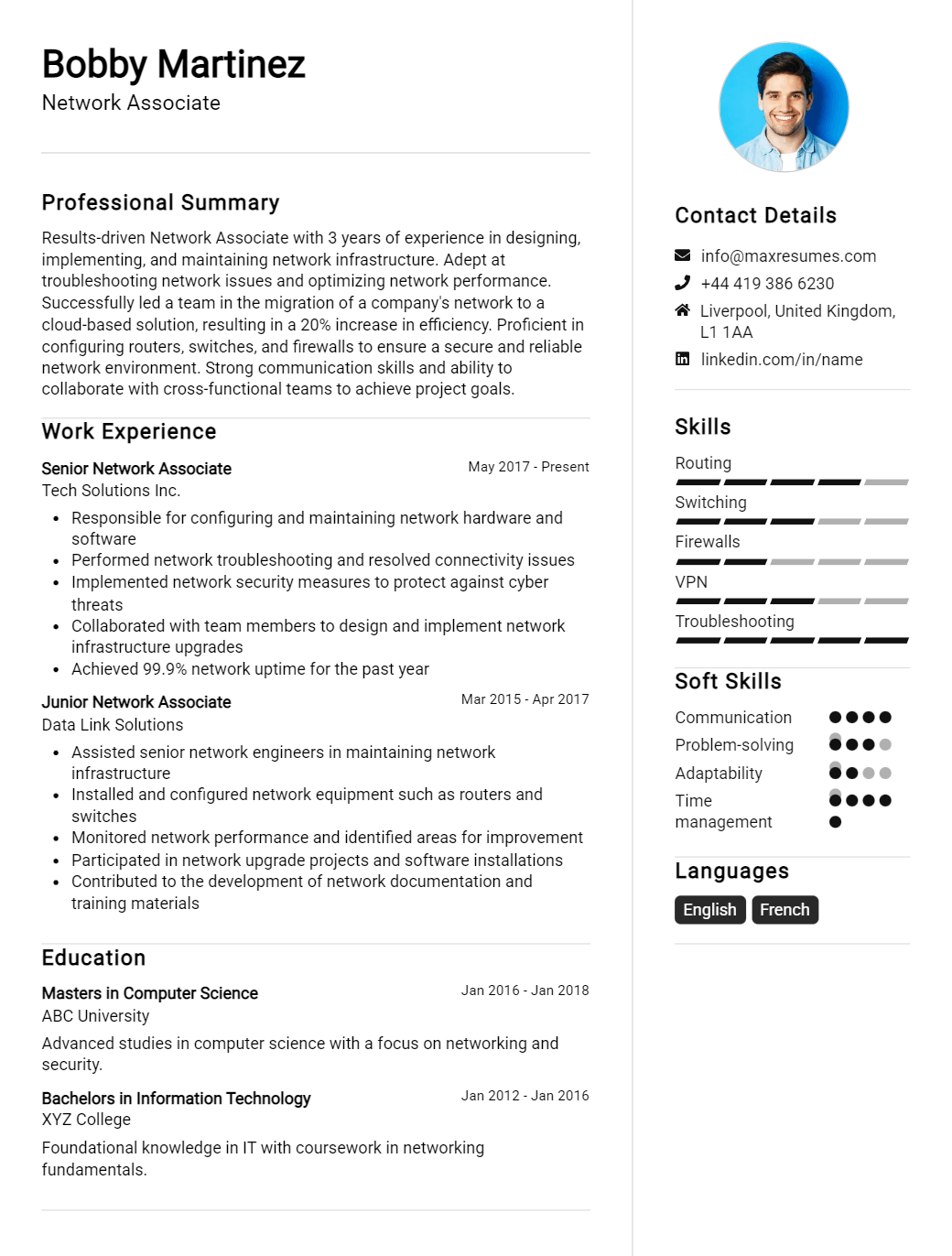 network-associate-resume-sample