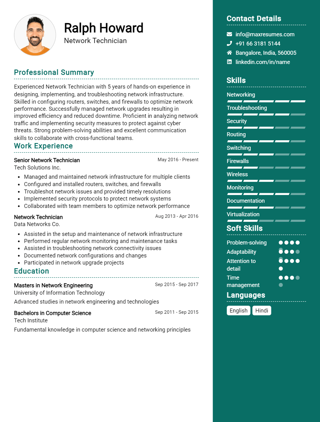 network-technician-resume-sample