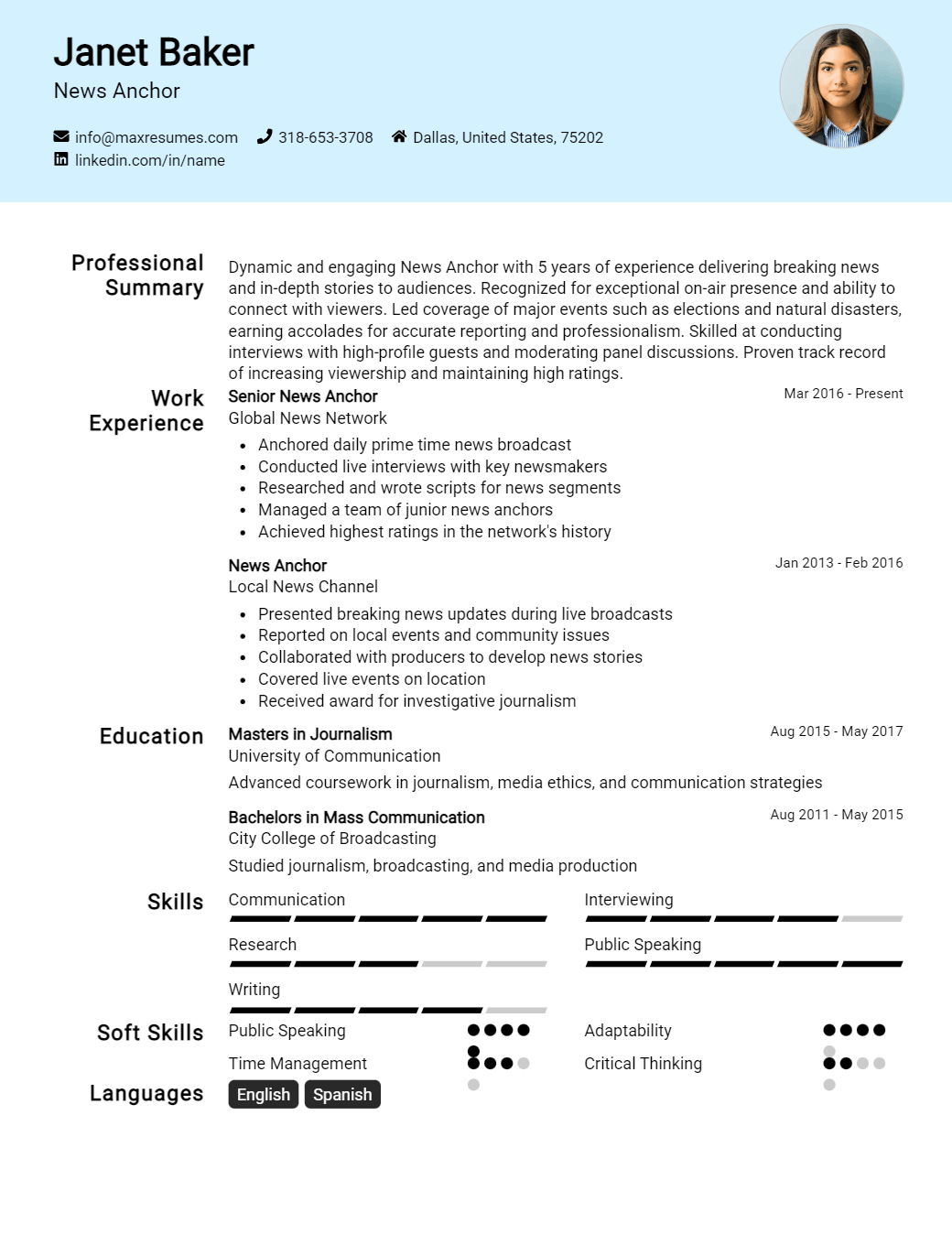 news-anchor-resume-sample