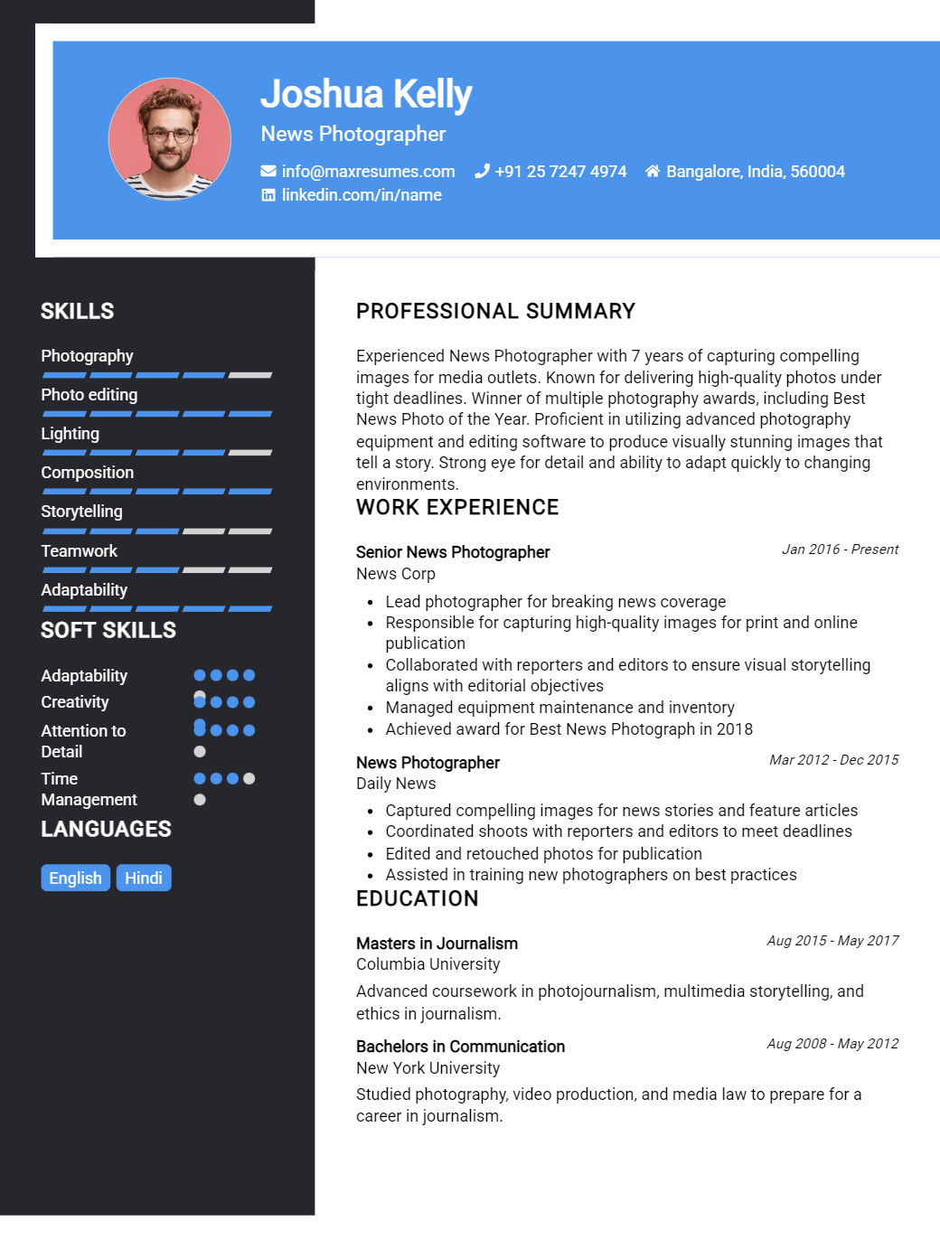 news-photographer-resume-sample