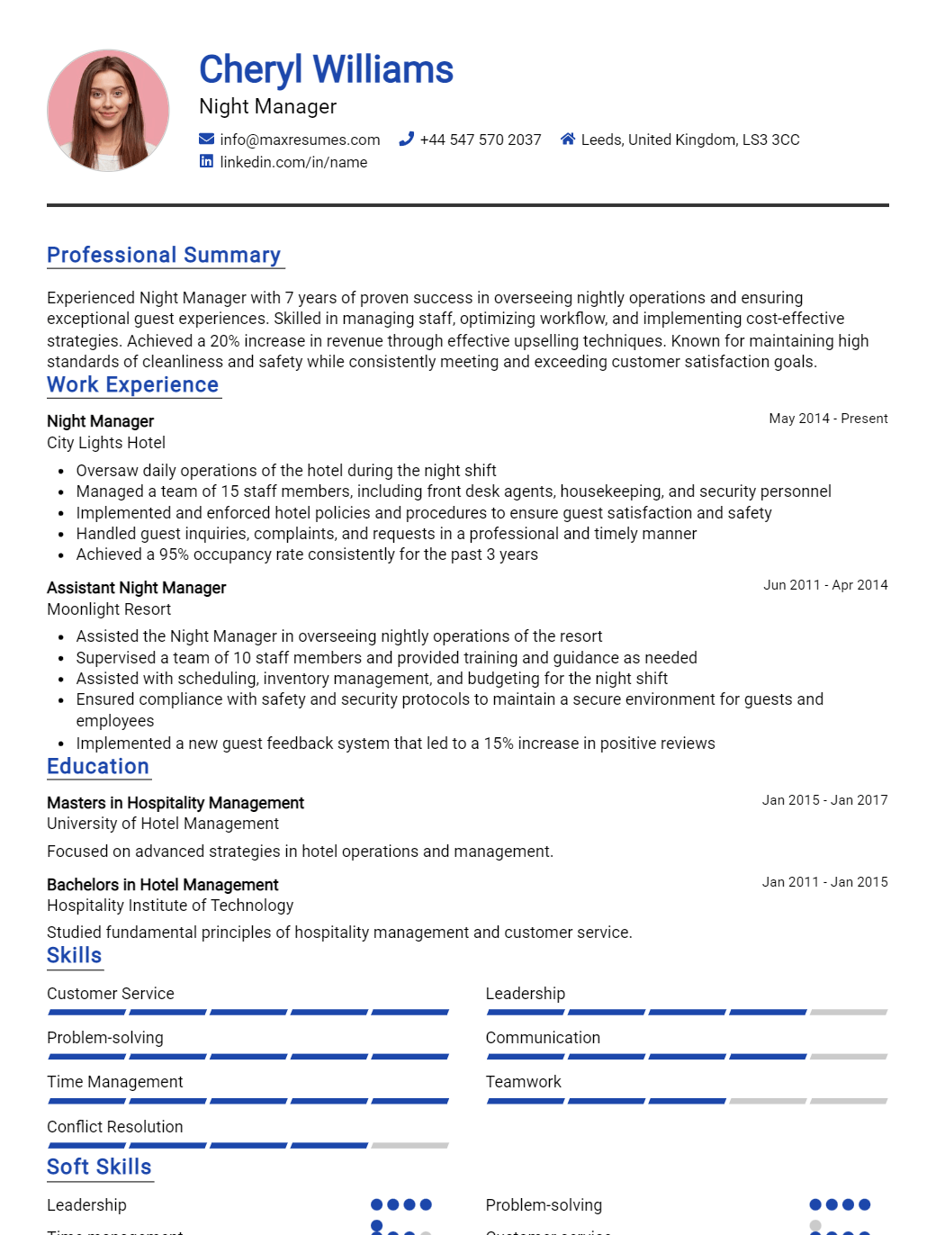 night-manager-resume-sample