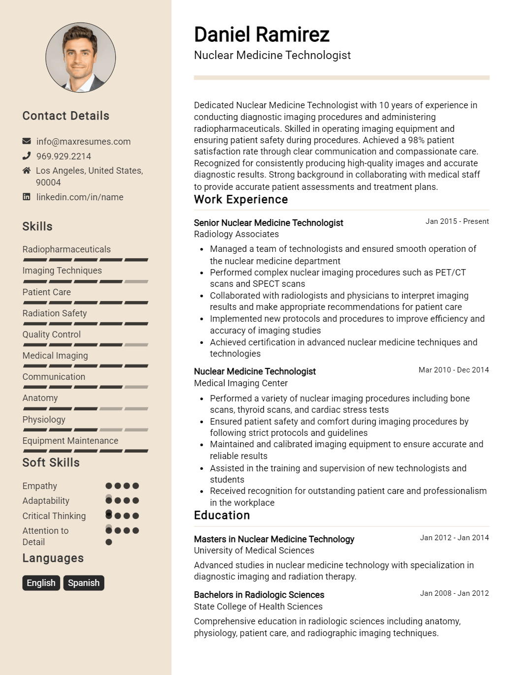 nuclear-medicine-technologist-resume-sample