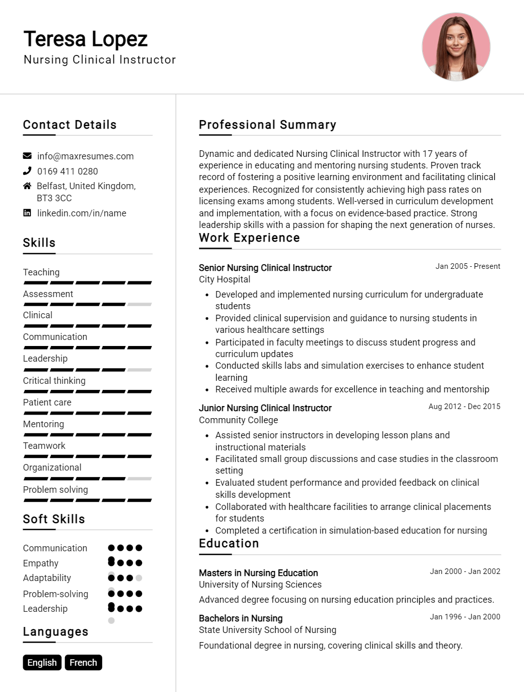 clinical-instructor-resume-sample