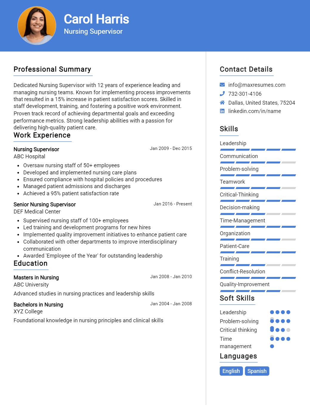 supervisor-resume-sample