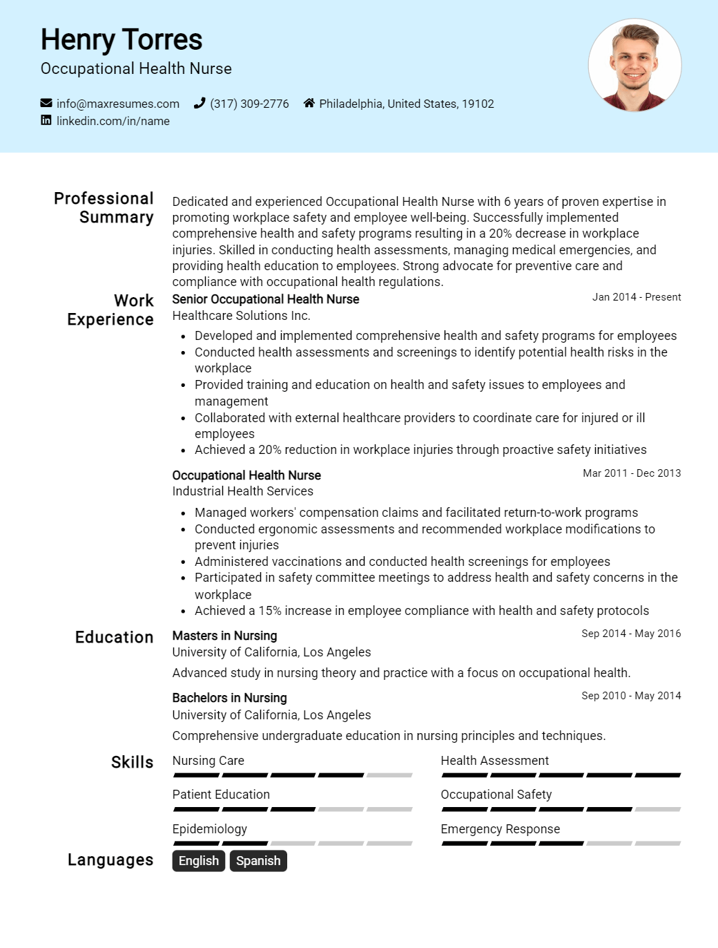 occupational-health-nurse-resume-sample