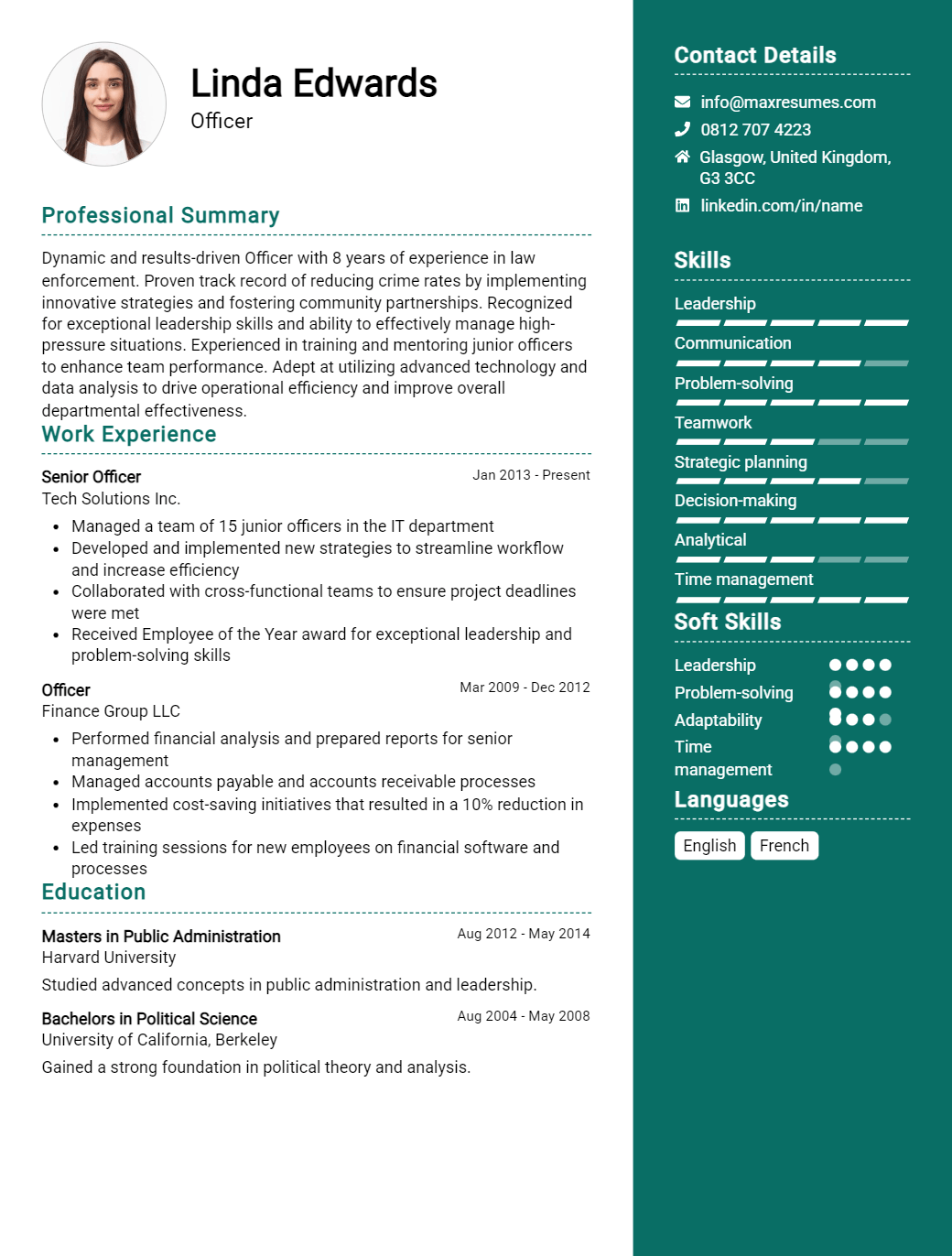 officer-resume-sample