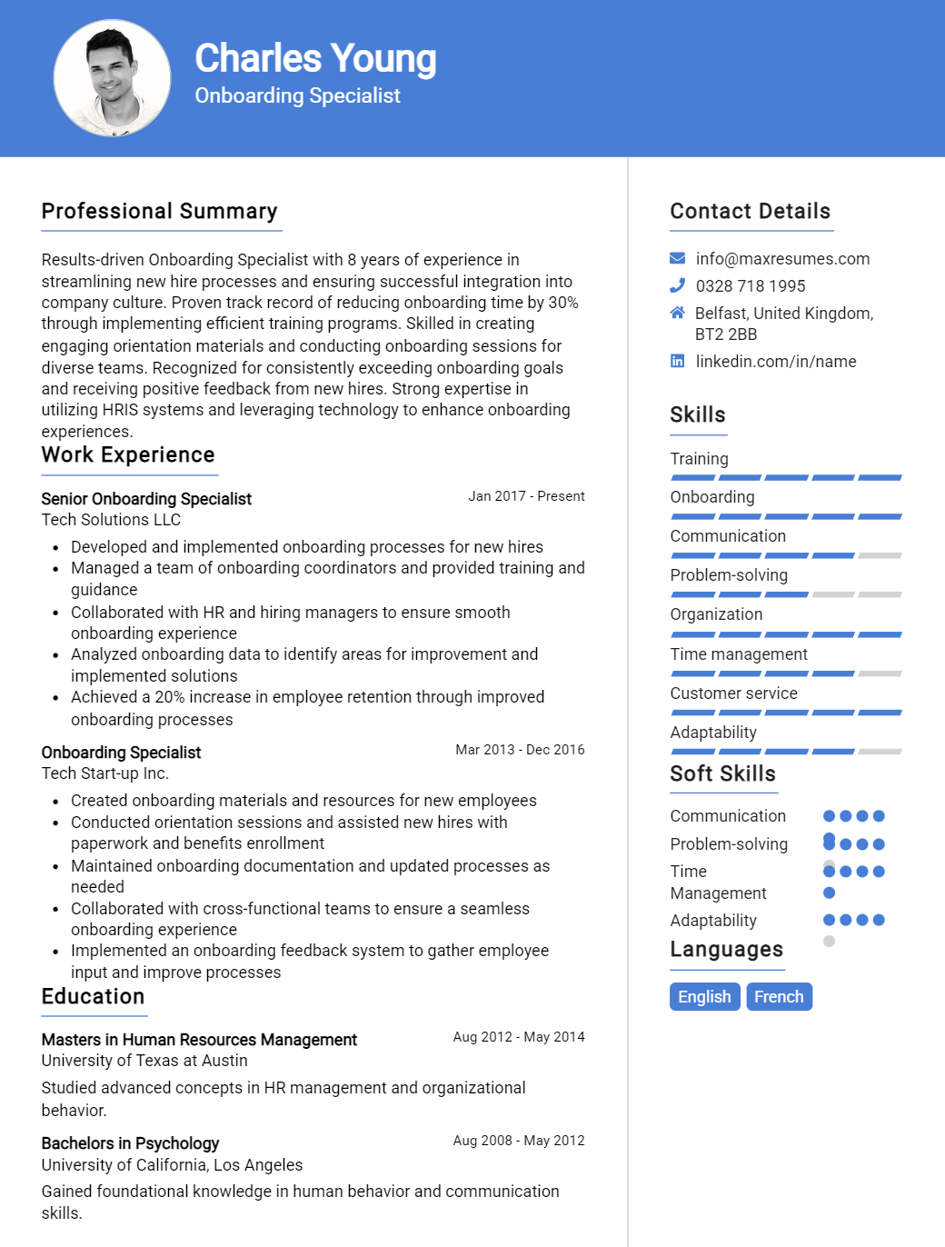 onboarding-specialist-resume-sample
