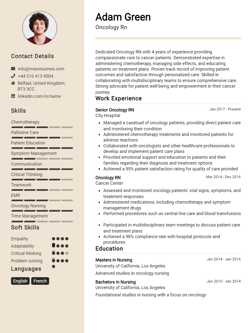 oncology-rn-resume-sample