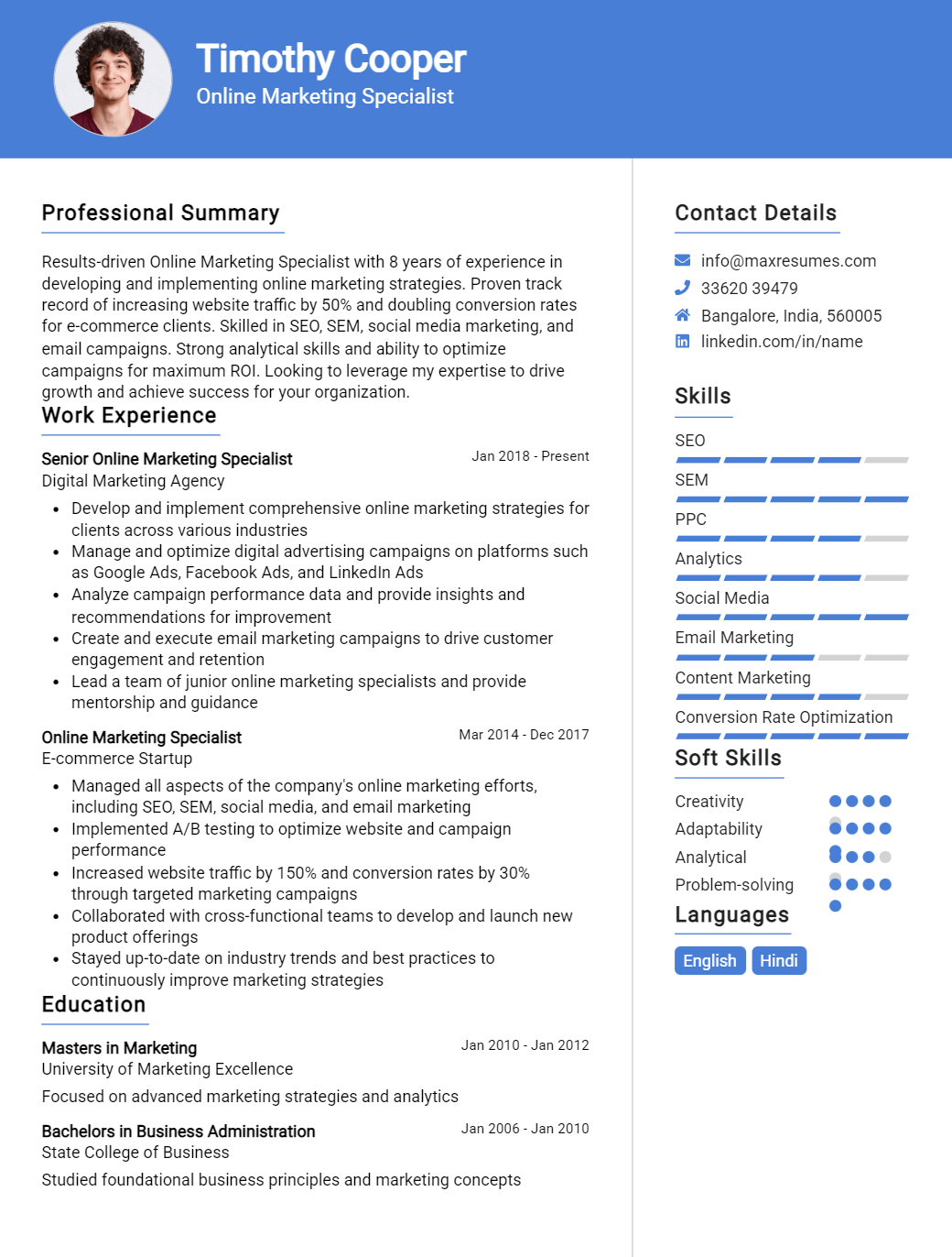 online-marketing-specialist-resume-sample