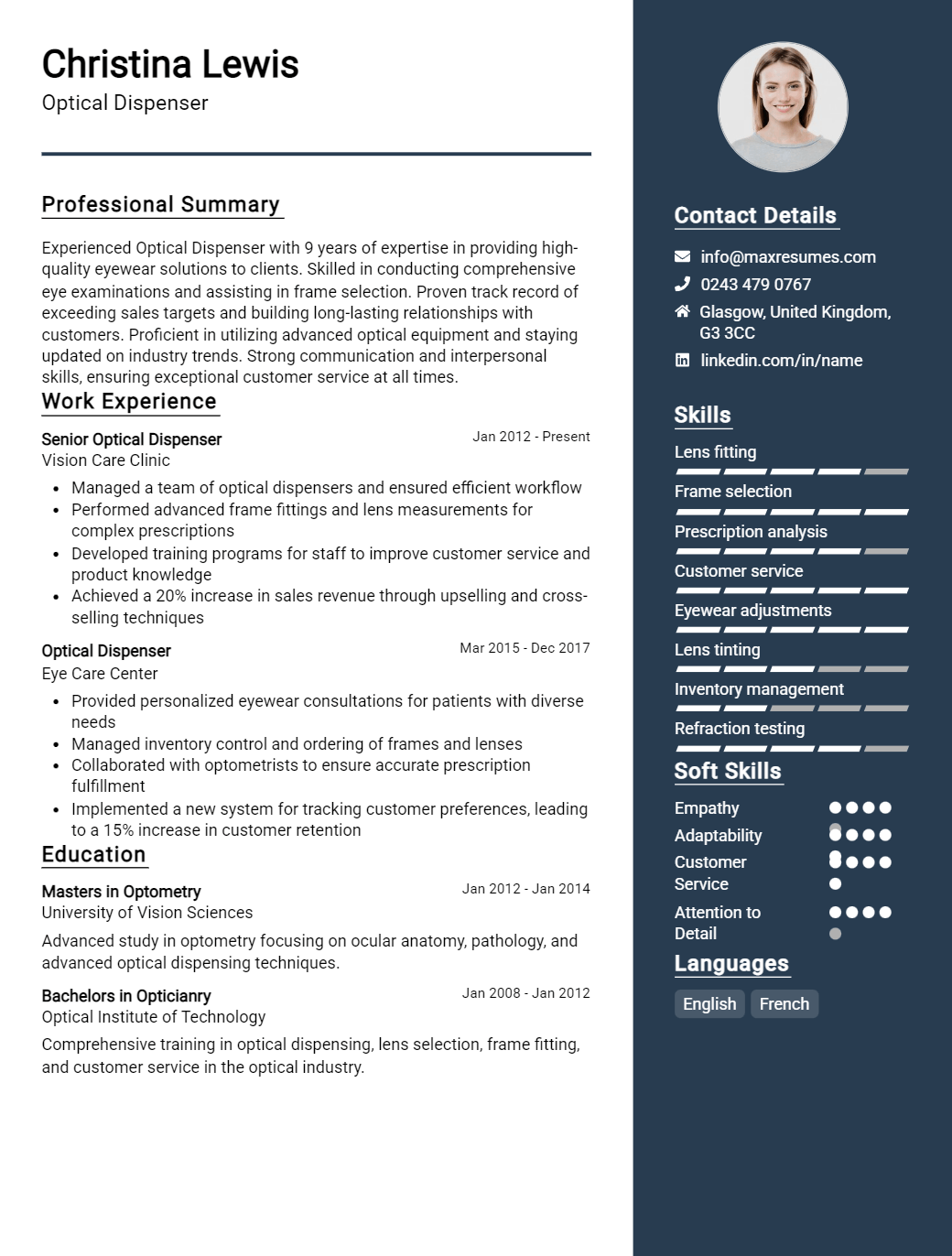 optical-dispenser-resume-sample