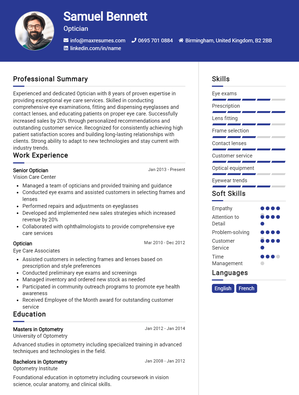 optician-resume-sample