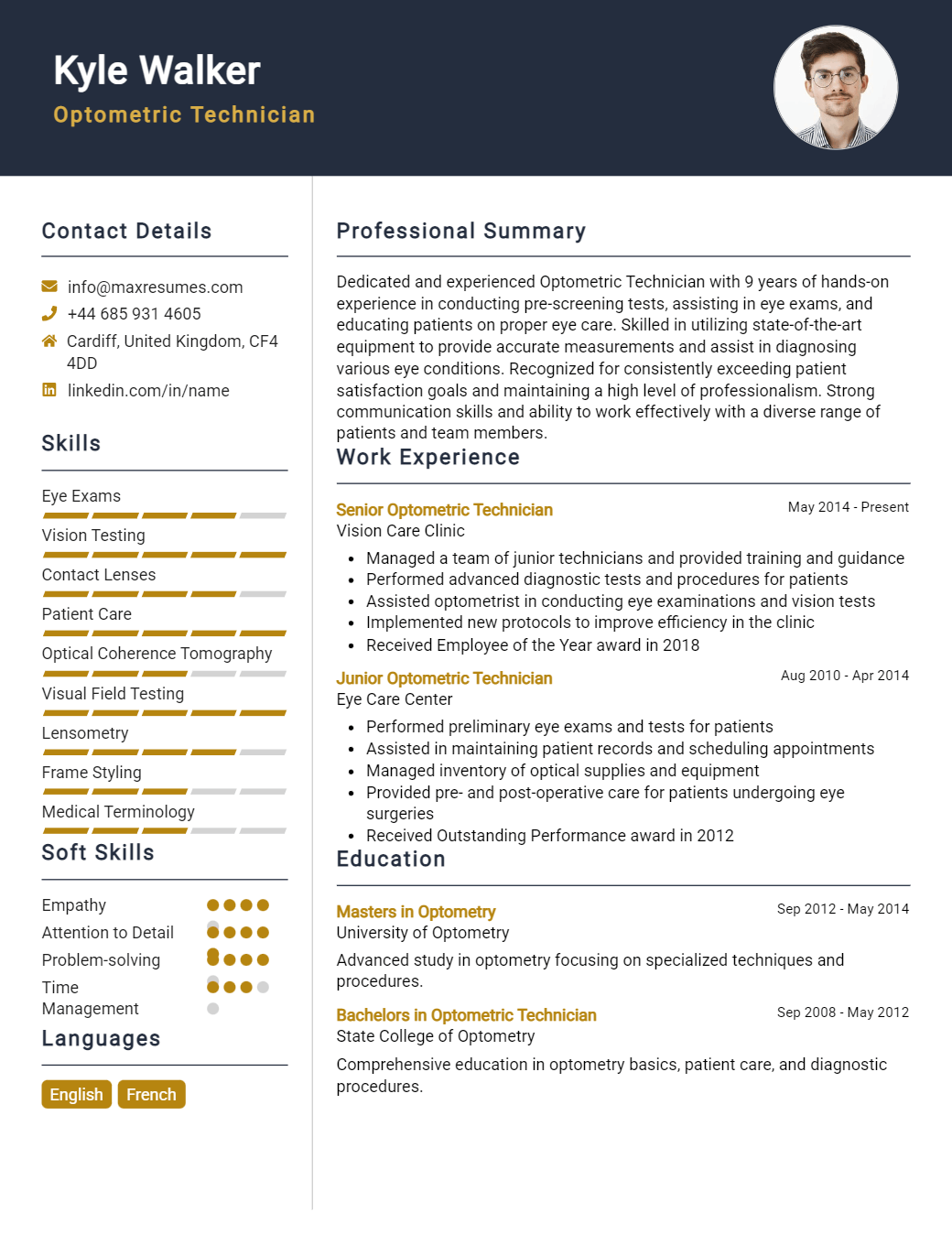 optometric-technician-resume-sample