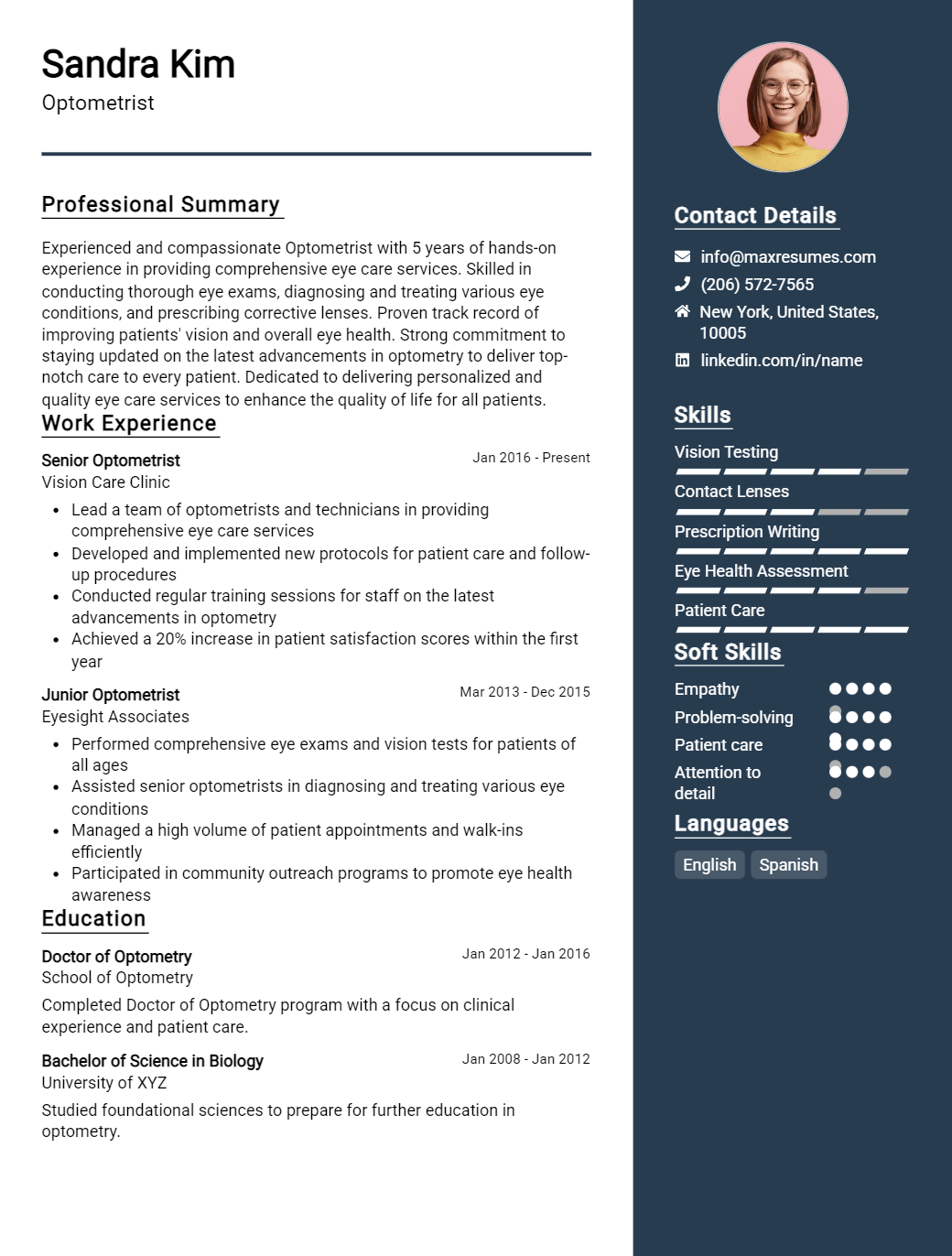 optometrist-resume-sample