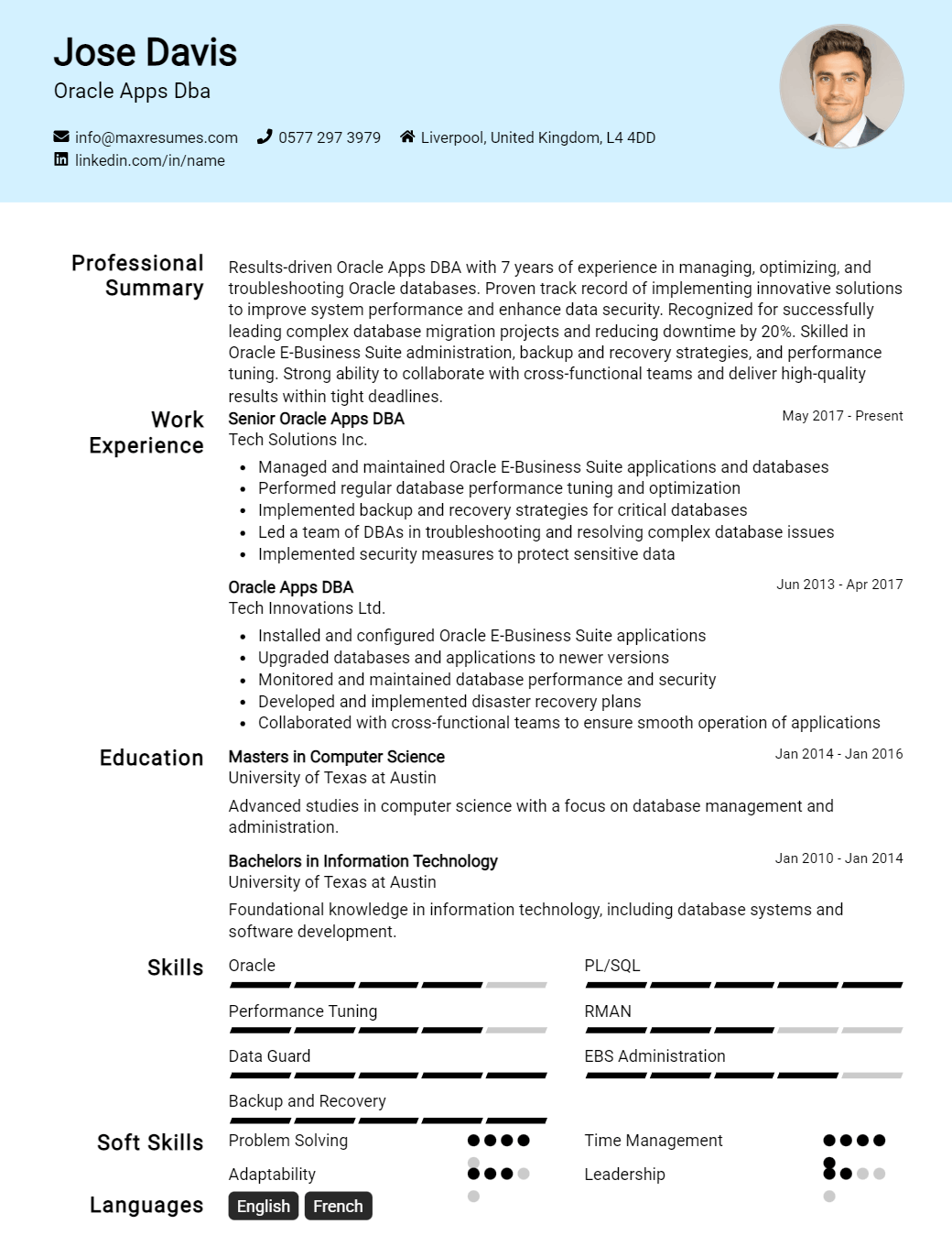oracle-apps-dba-resume-sample