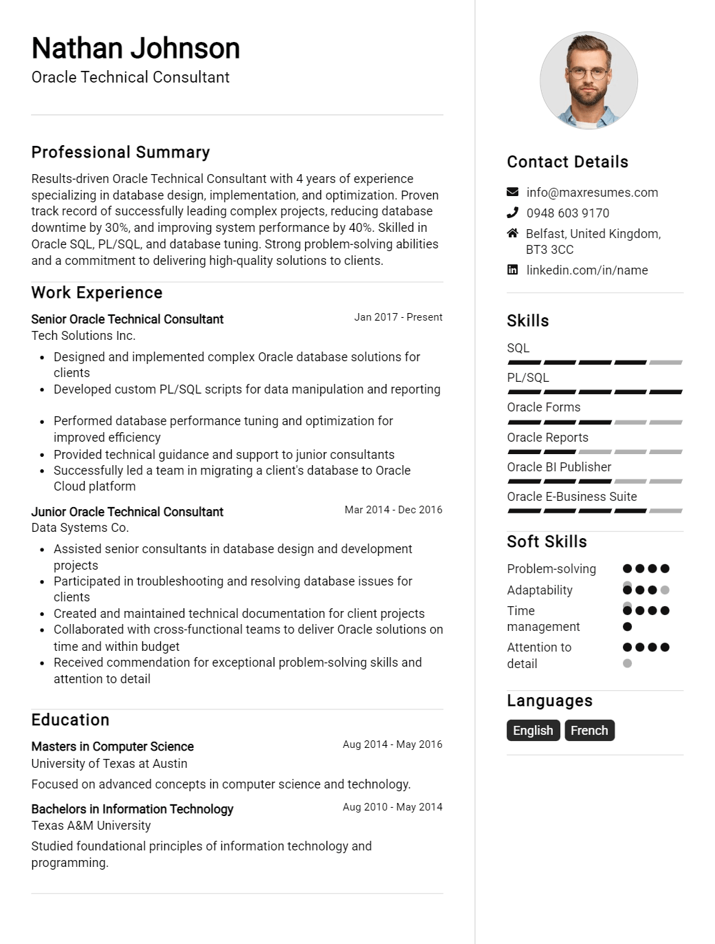 oracle-technical-consultant-resume-sample