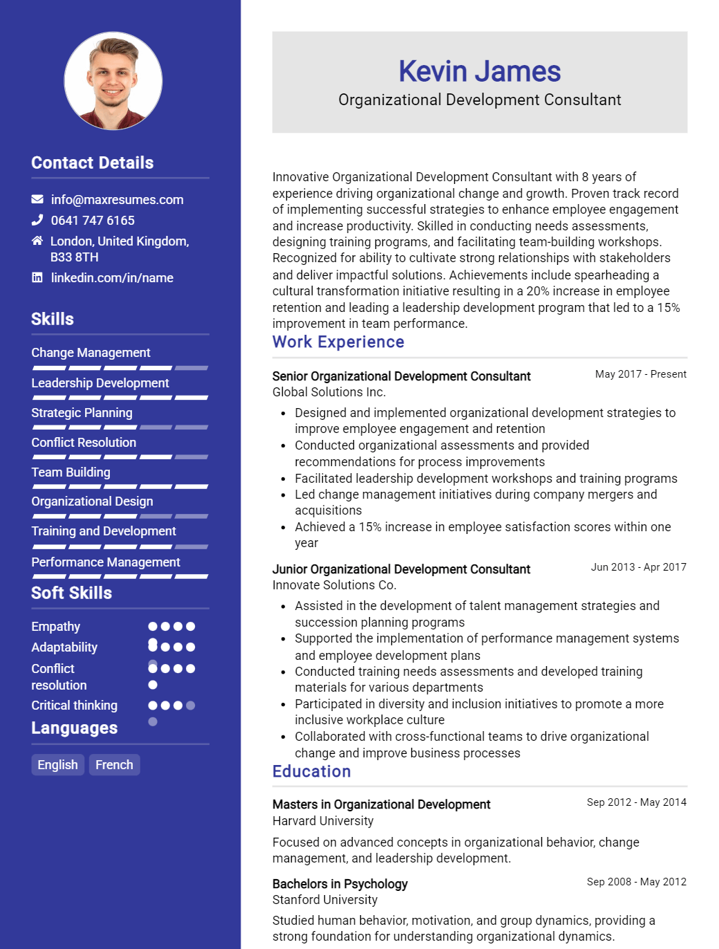 organizational-development-consultant-resume-sample