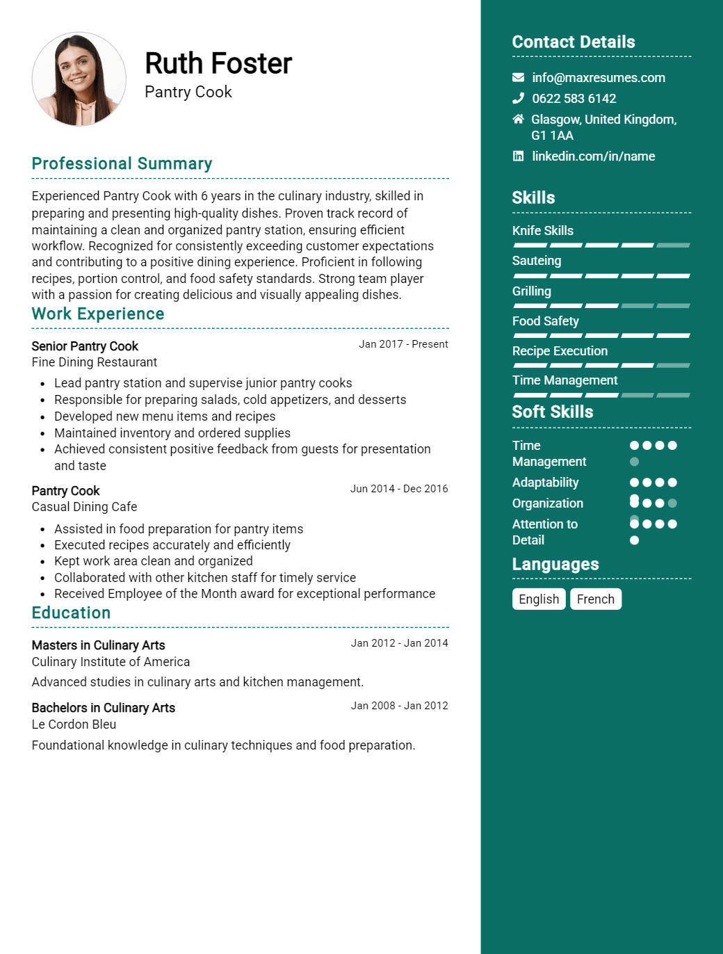 pantry-cook-resume-sample