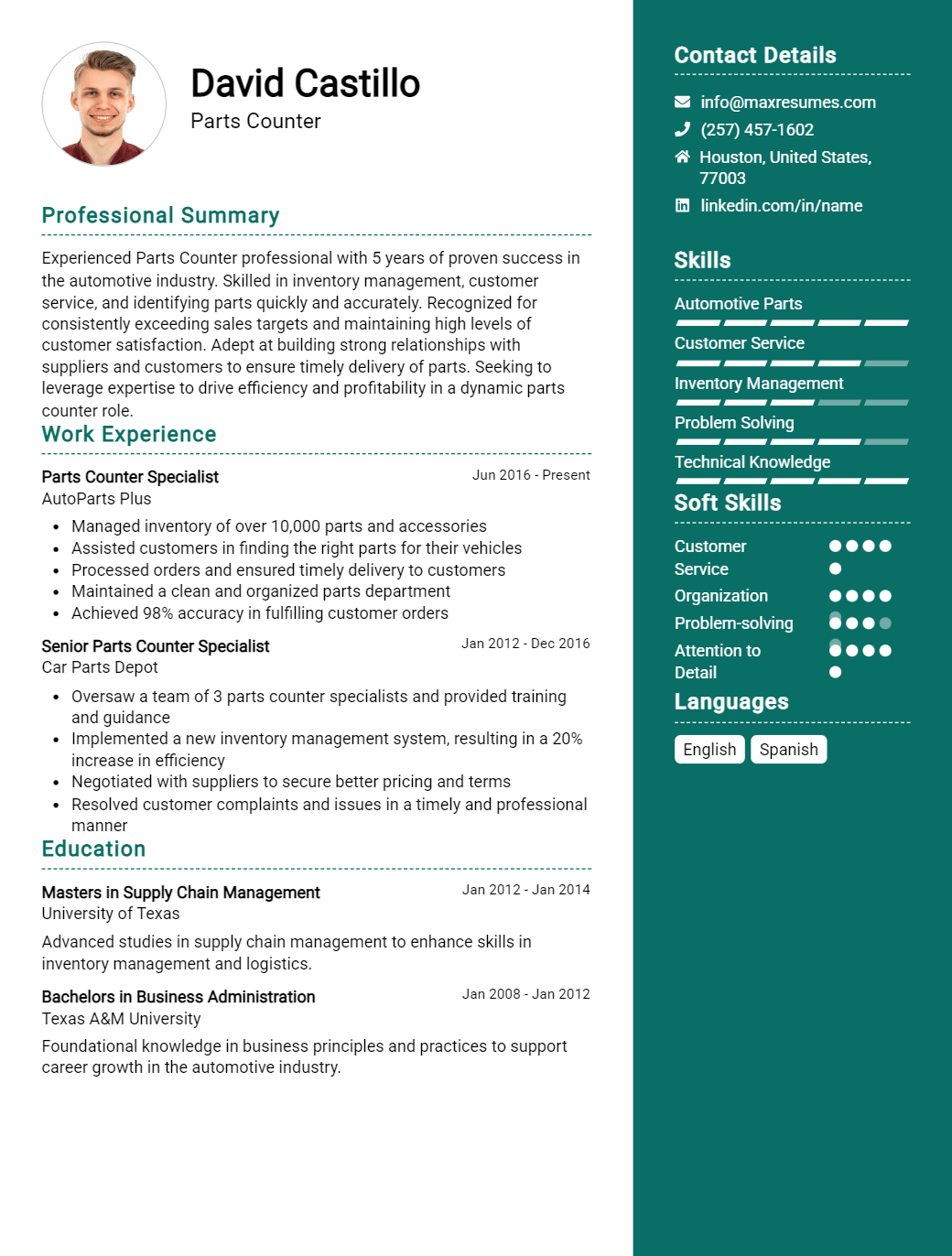 parts-counter-resume-sample