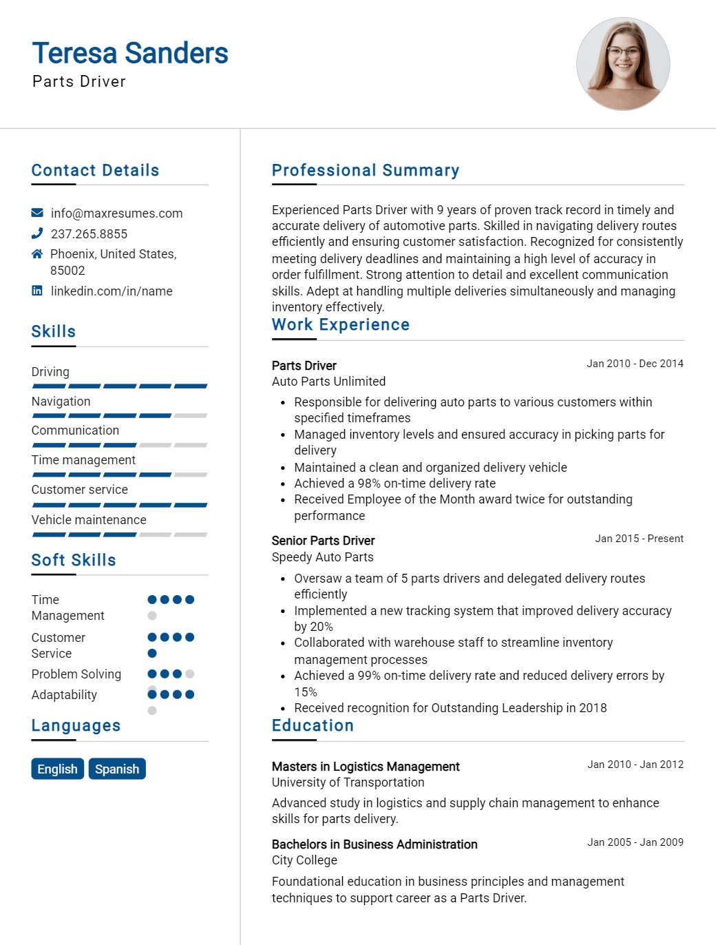 parts-driver-resume-sample
