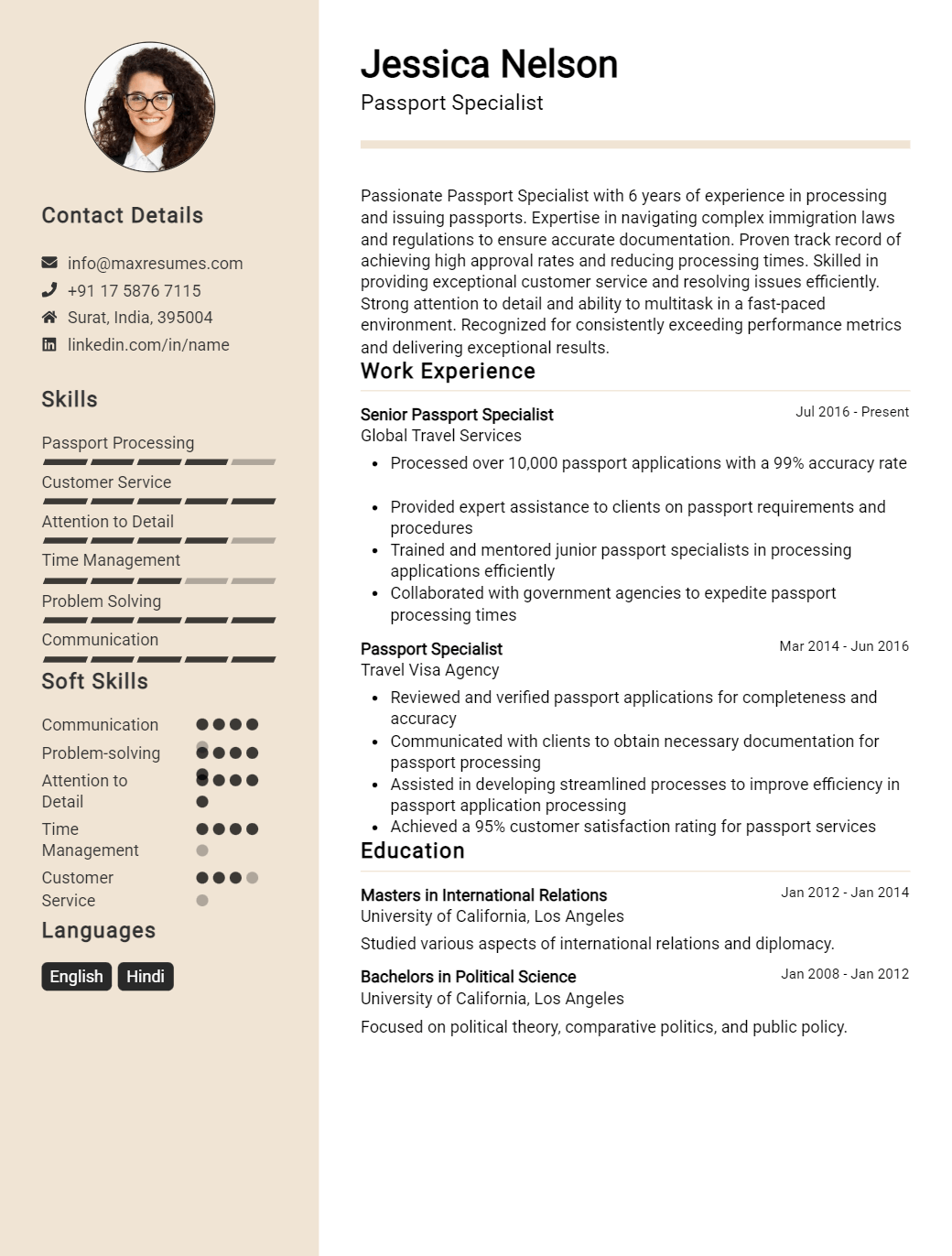 passport-specialist-resume-sample
