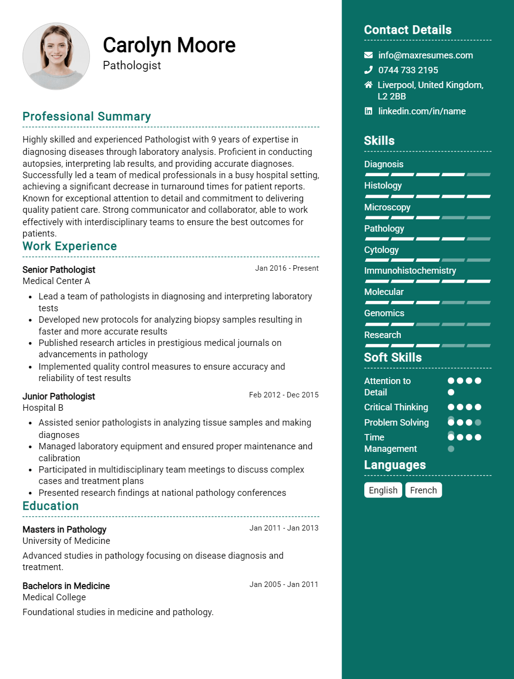 pathologist-resume-sample