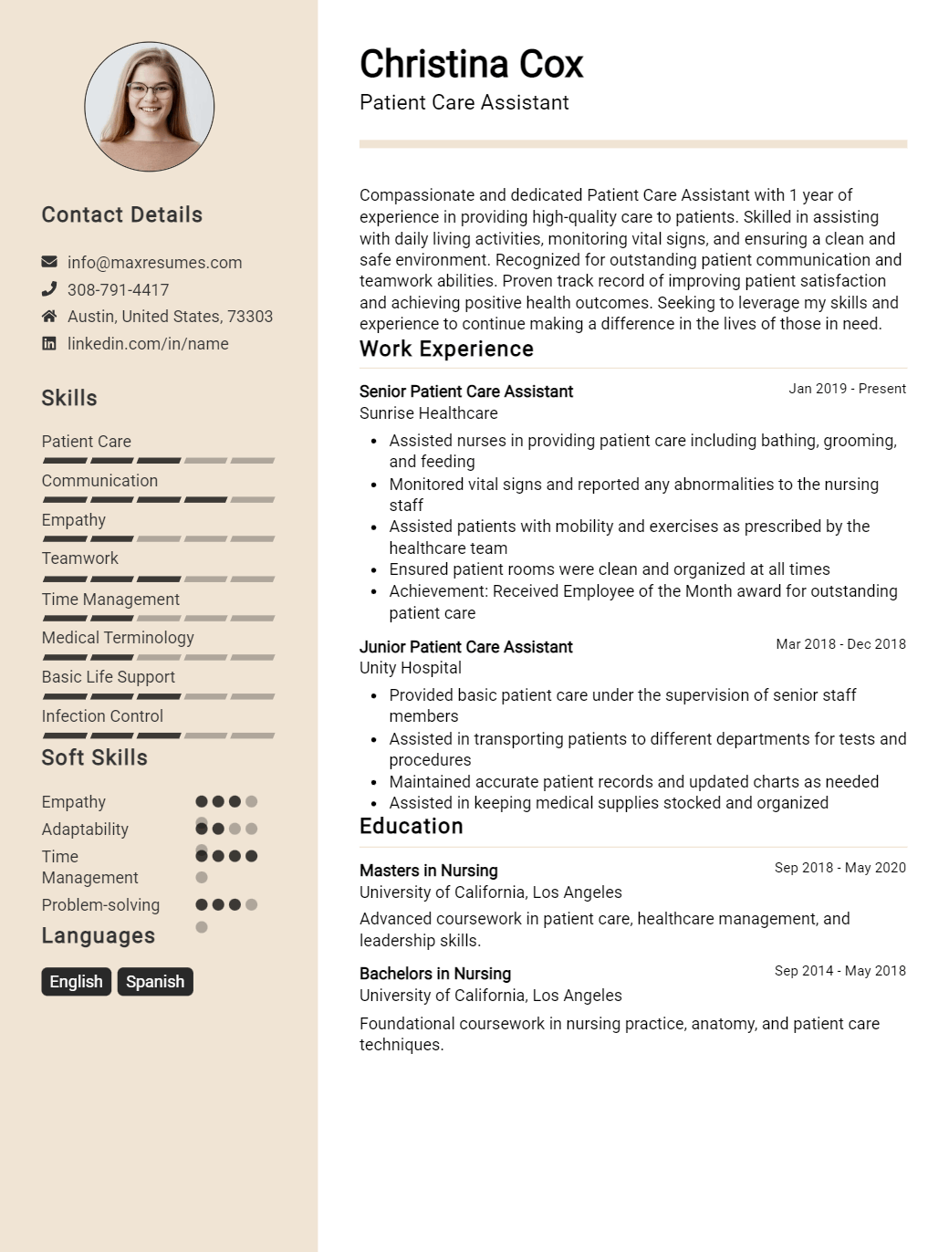 patient-care-assistant-resume-sample