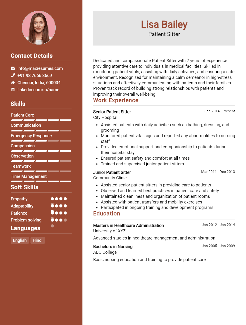 patient-sitter-resume-sample