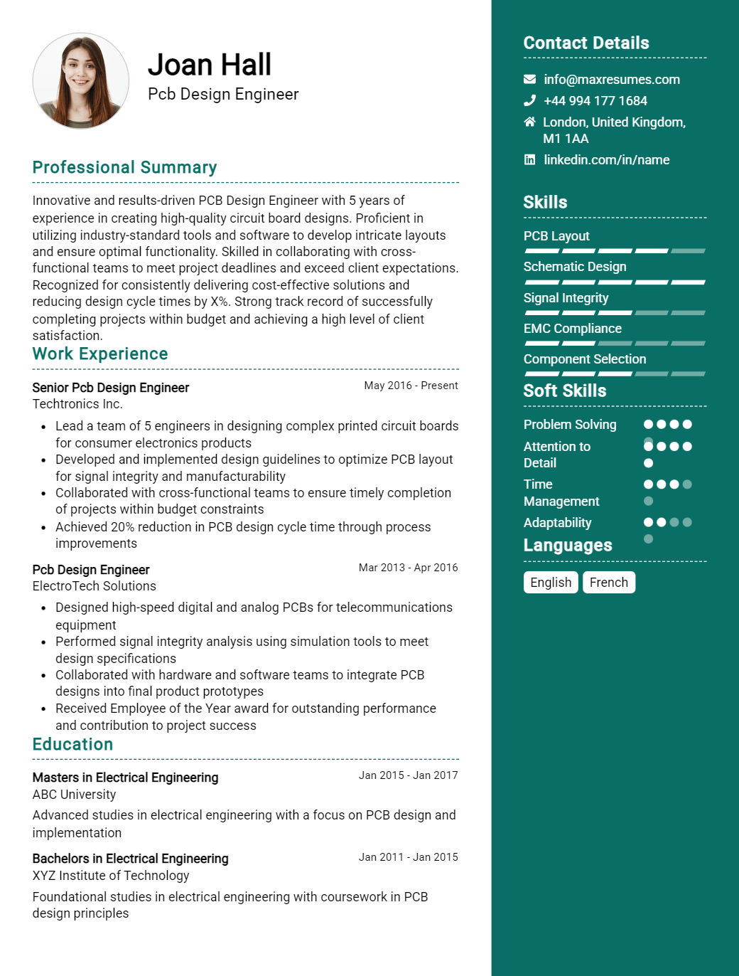 pcb-design-engineer-resume-sample