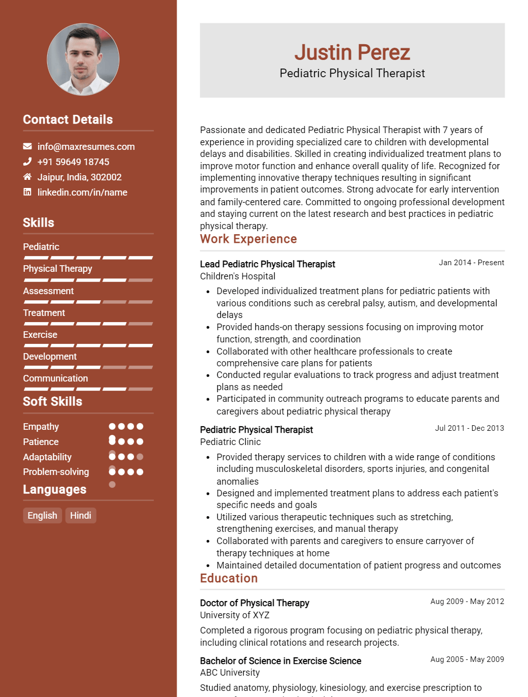 pediatric-physical-therapist-resume-sample