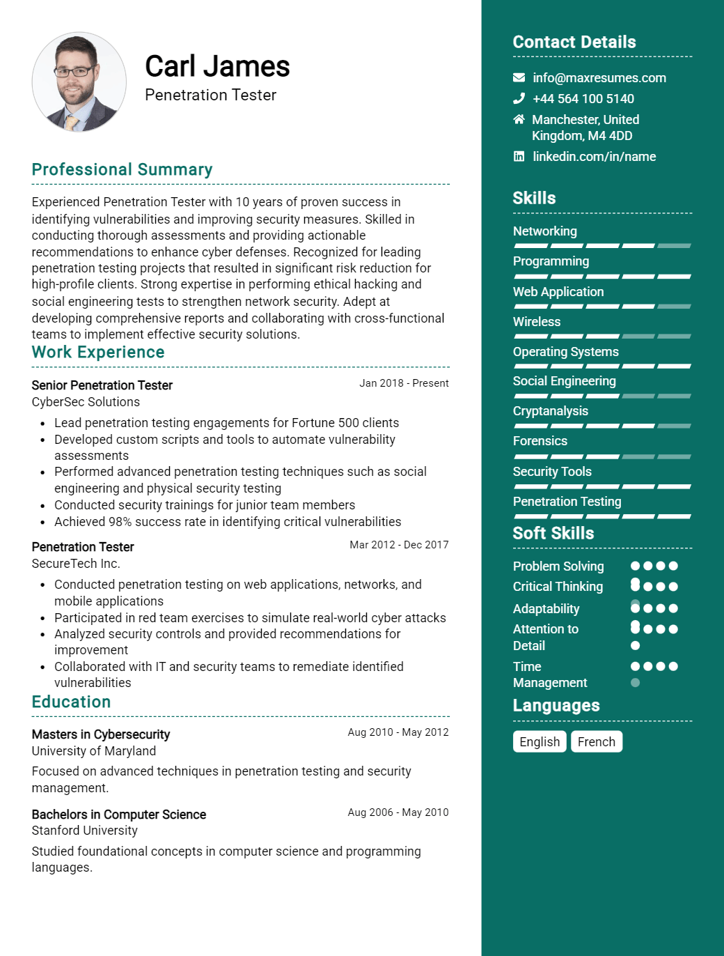 penetration-tester-resume-sample