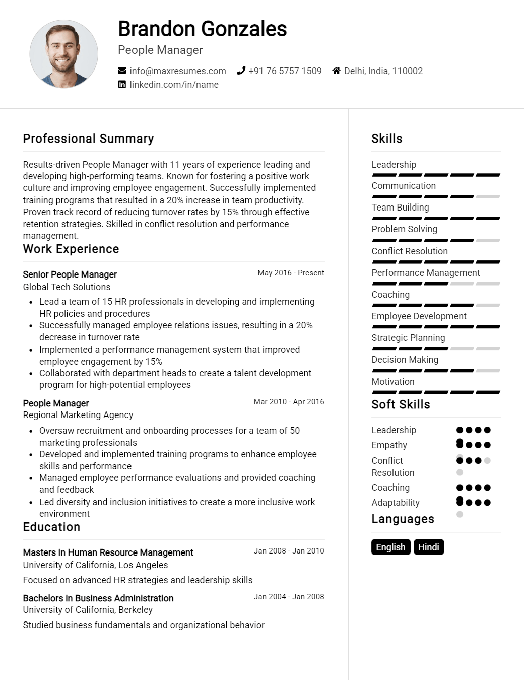 people-manager-resume-sample